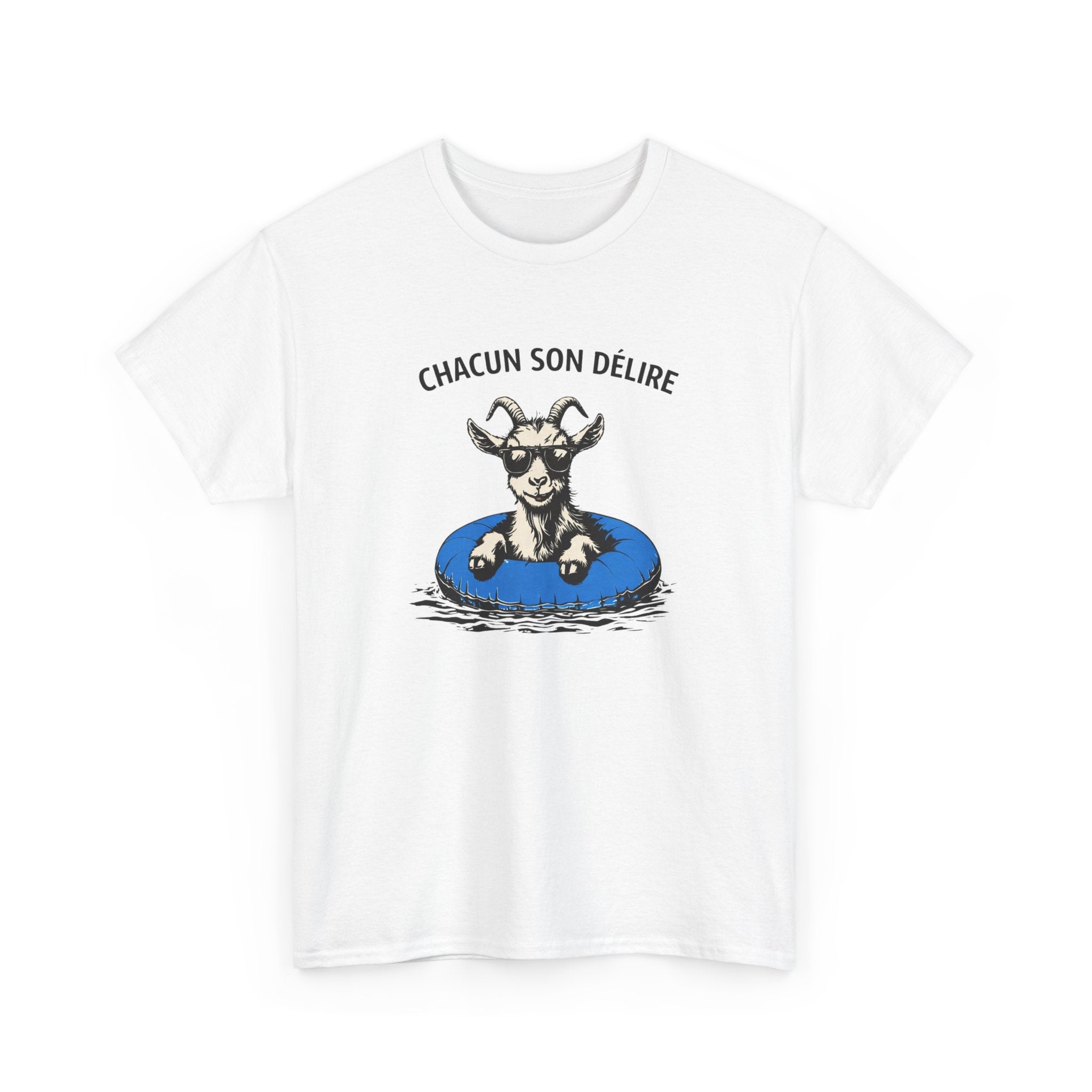 T-Shirt Humour Chèvre Bouée – Tee Shirt Chacun Son Délire – Cadeau Drôle Été Vacances