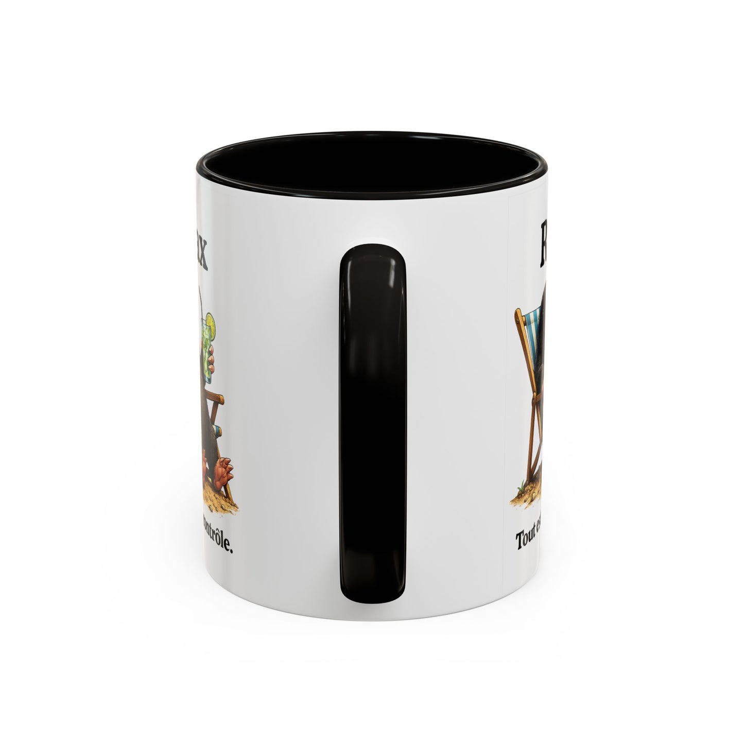 Mug Humoristique Taupe Relax – Tasse Café Détente Vacances – Cadeau Original Homme et Femme, Ami Collègue Noir Bleu Rouge