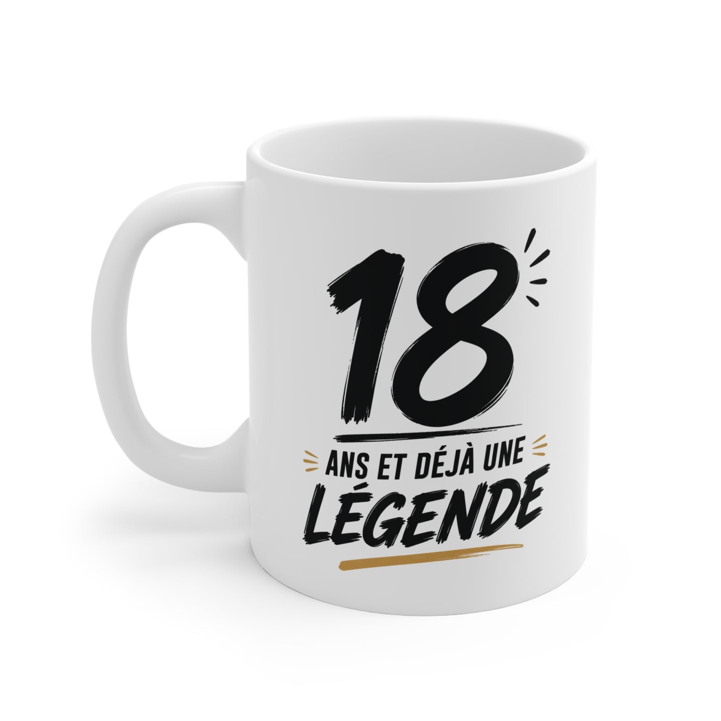 Tasse 18 Ans et Déjà une Légende – Mug Anniversaire 18 Ans Homme Femme – Cadeau Original Majorité 325 ml