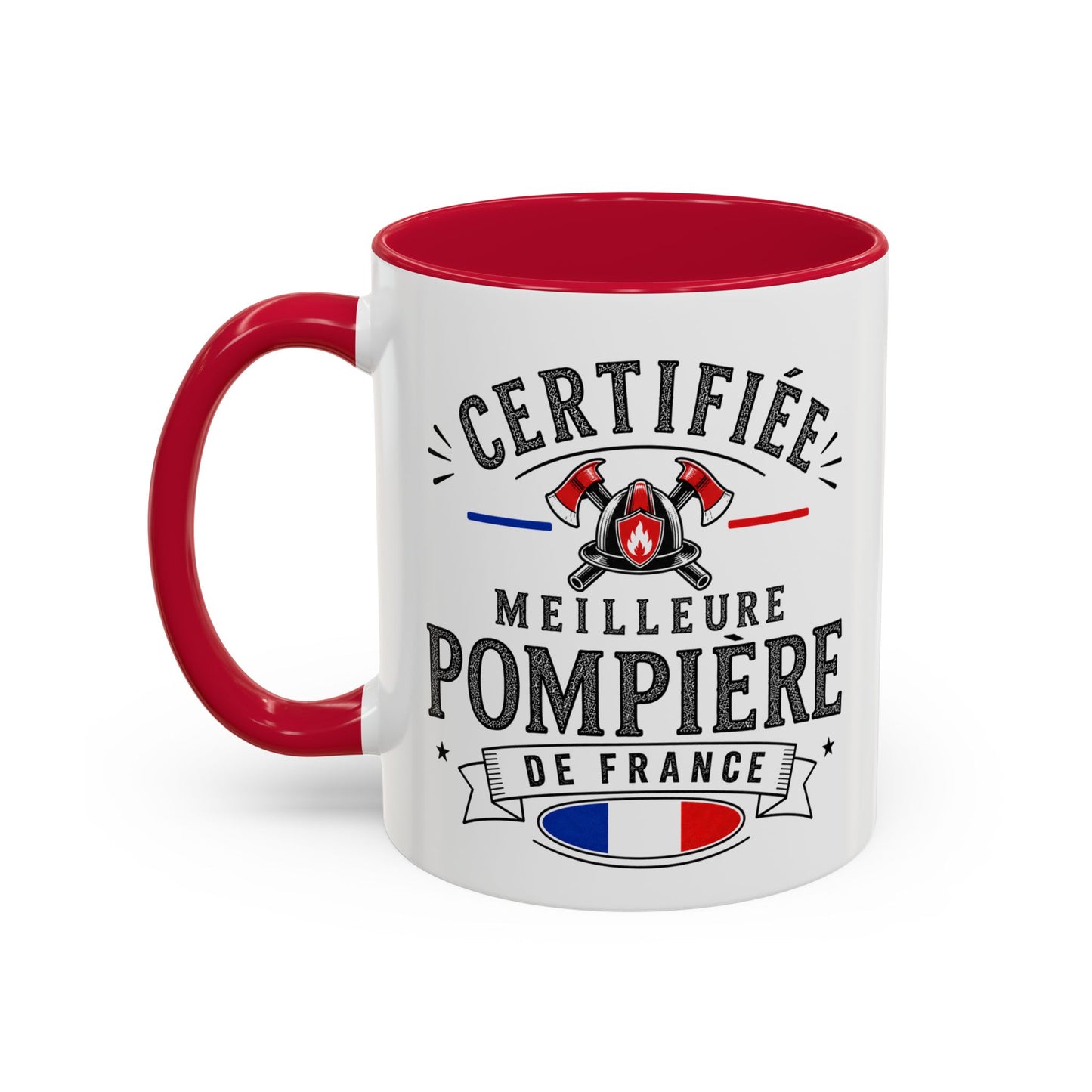 Mug Pompière Femme – Certifiée Meilleure Pompière de France – Tasse Métier – Cadeau Original Femme Pompier
