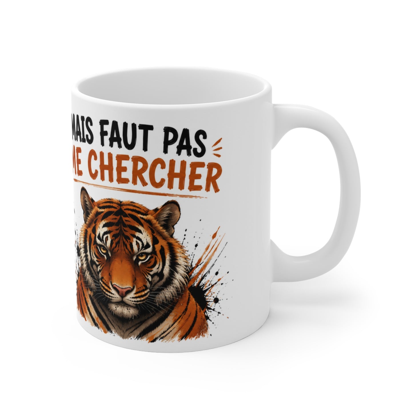 Tasse Je Suis Doux Comme Un Agneau Mais Faut Pas Me Chercher – Mug Humour Tigre Agneau – Cadeau Original Drôle 325ml