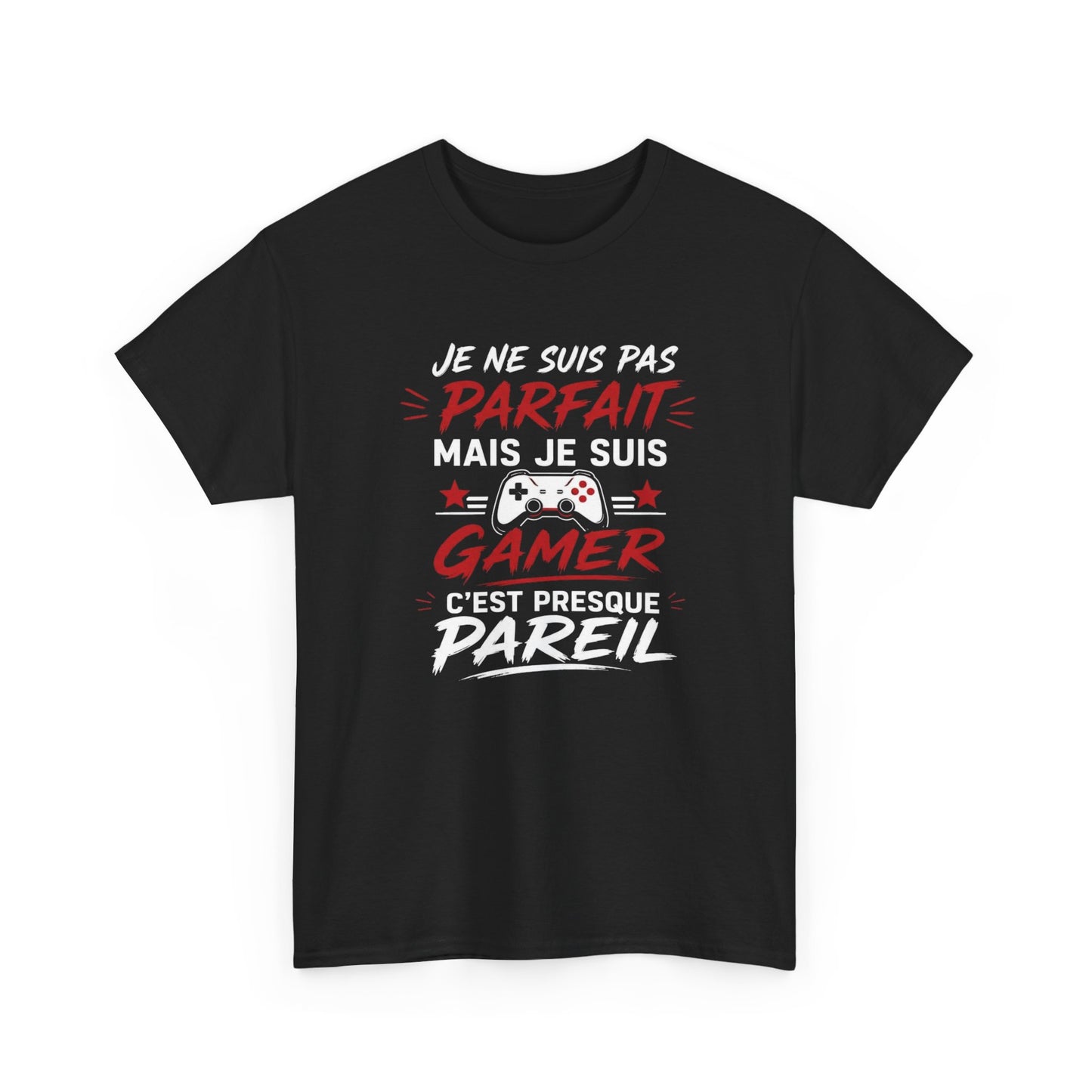 T-Shirt Gamer Humour – Je Ne Suis Pas Parfait Mais Je Suis Gamer – Cadeau Geek Homme Femme Papa Gamer