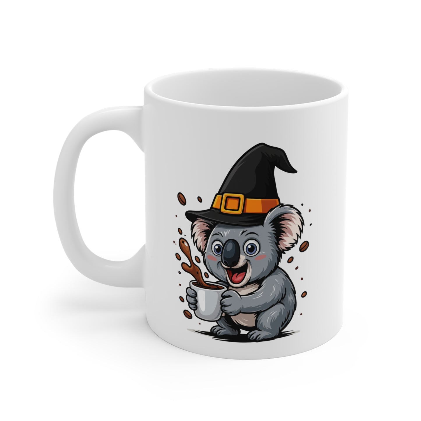 Mug Koala Sorcier Halloween 325ml – Tasse Céramique Drôle avec Chapeau et Café – Cadeau Original Fête d’Halloween
