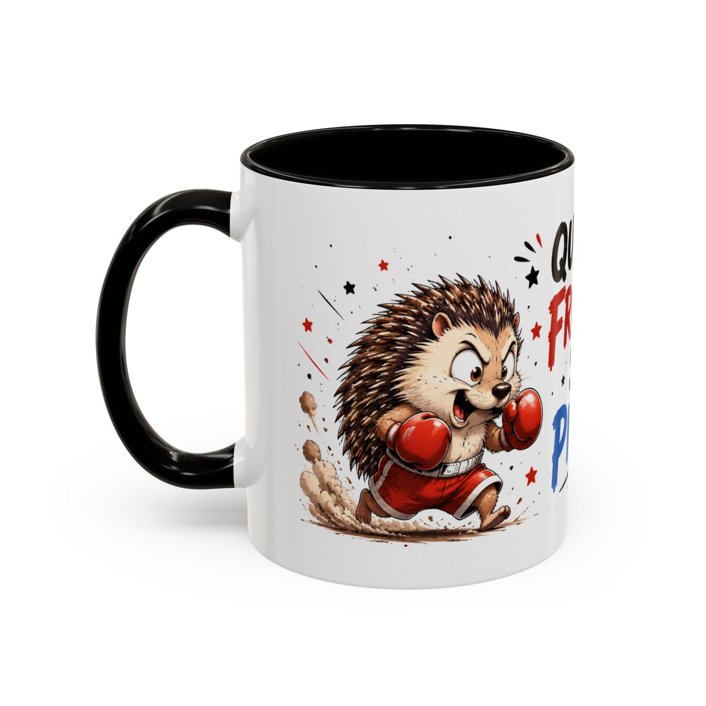 Tasse Qui S’y Frotte S’y Pique – Mug Hérisson Boxeur Humour – Cadeau Drôle Original 325ml