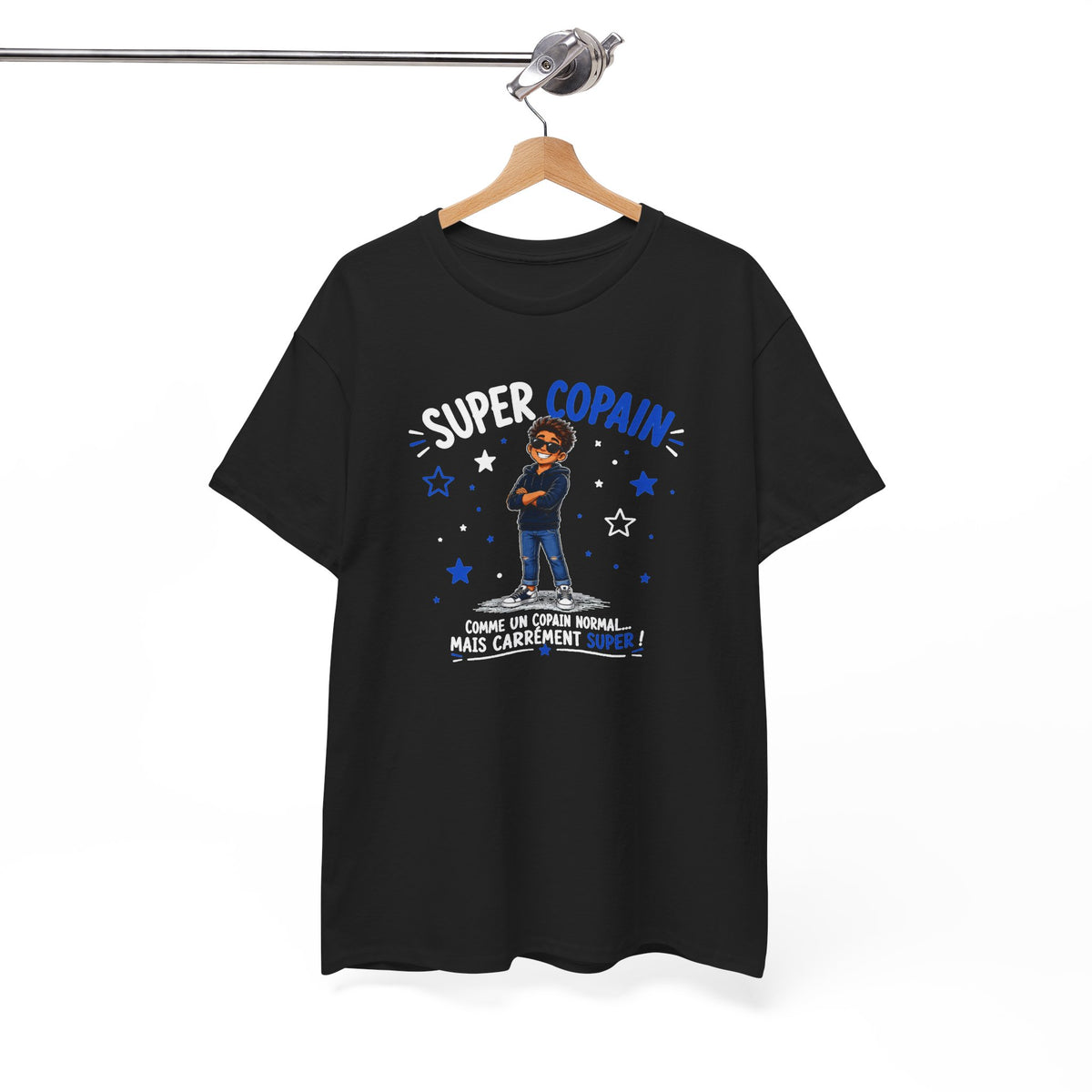 Tee Shirt Super Copain Homme – Comme un Copain Normal Mais Carrément Super – T-Shirt Humour Cadeau Amitié Original