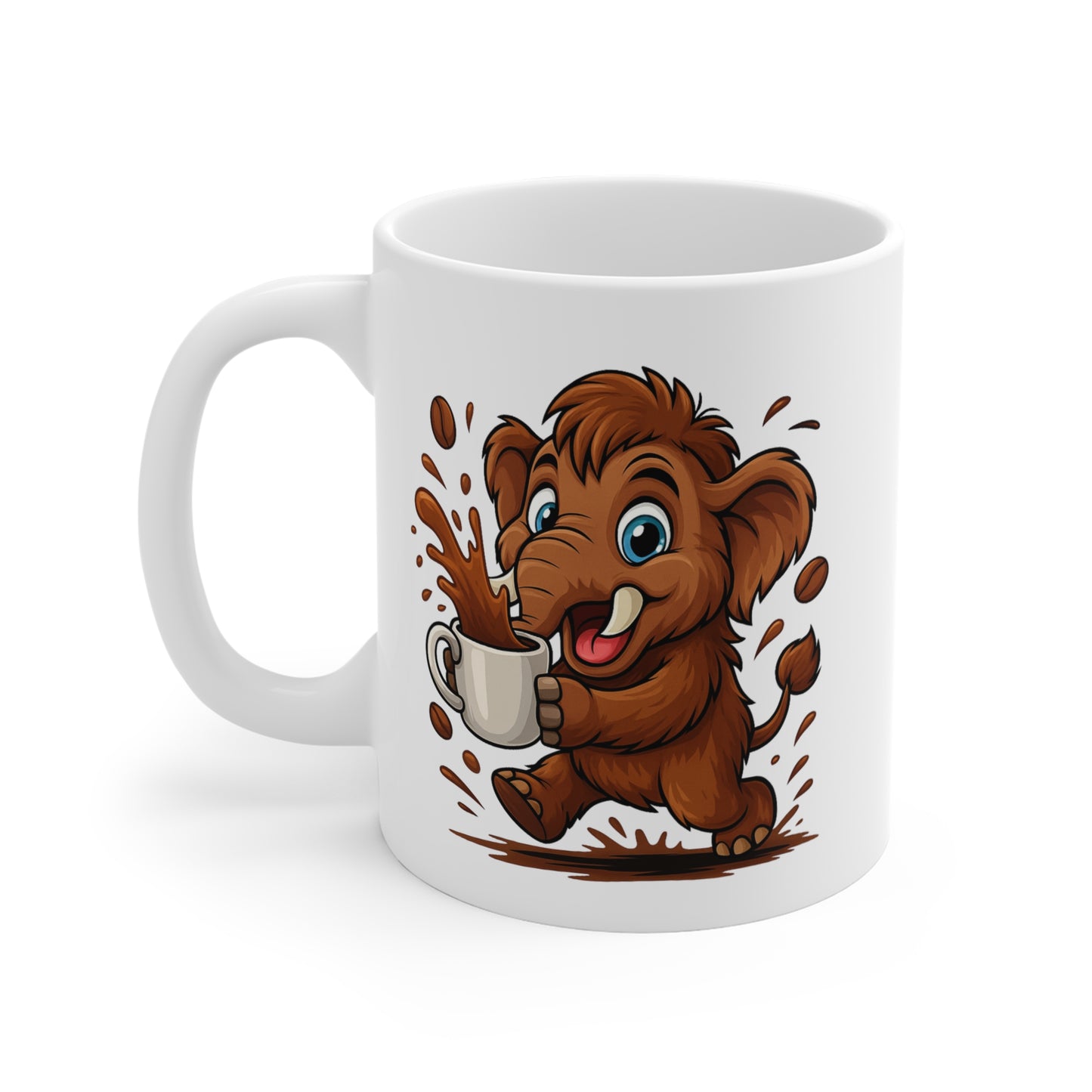 Mug Mammouth Café – Tasse Céramique 325ml – Design Cartoon Mignon – Cadeau Original Amateur de Café