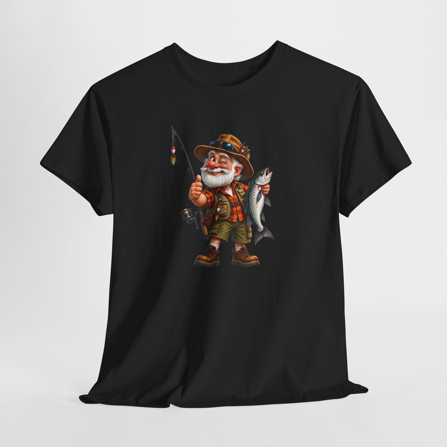 Tee Shirt Pêche Homme – Pêcheur avec Poisson – T-Shirt Passion Pêche Cadeau Homme