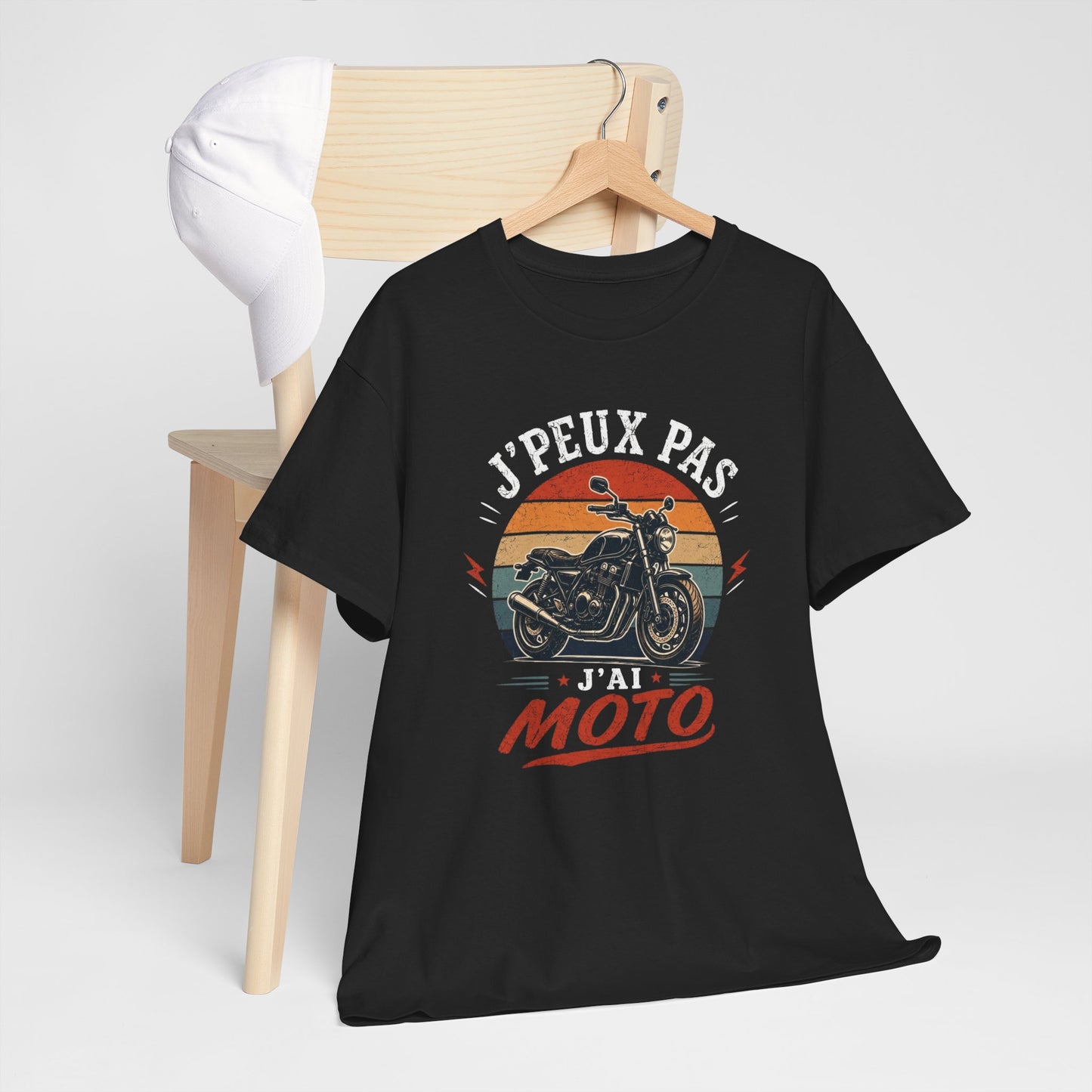 T-Shirt Moto Humour Homme Femme – J’Peux Pas J’Ai Moto – Tee Shirt Motard Vintage