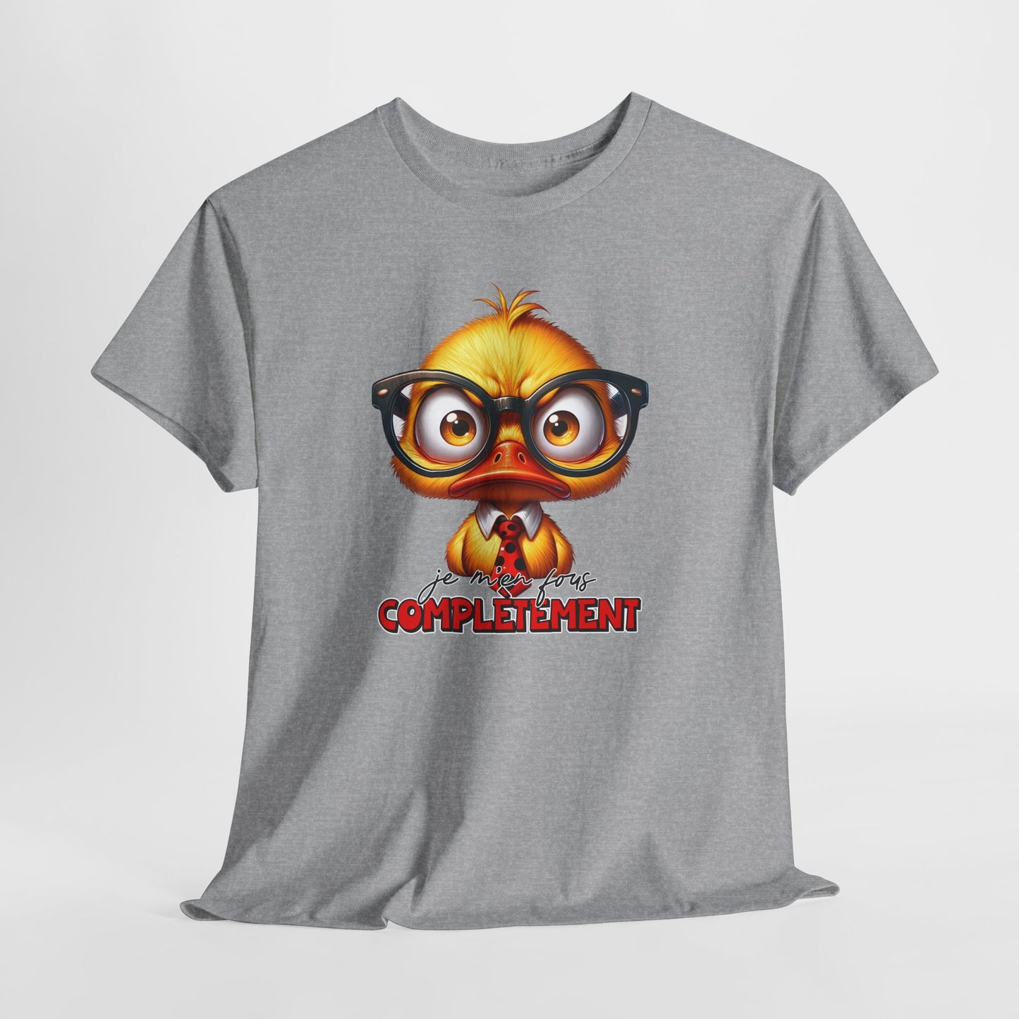 Tee Shirt Je M’En Fous Complètement – T-Shirt Humour Canard Rigolo – Cadeau Homme Femme Humour Décalé