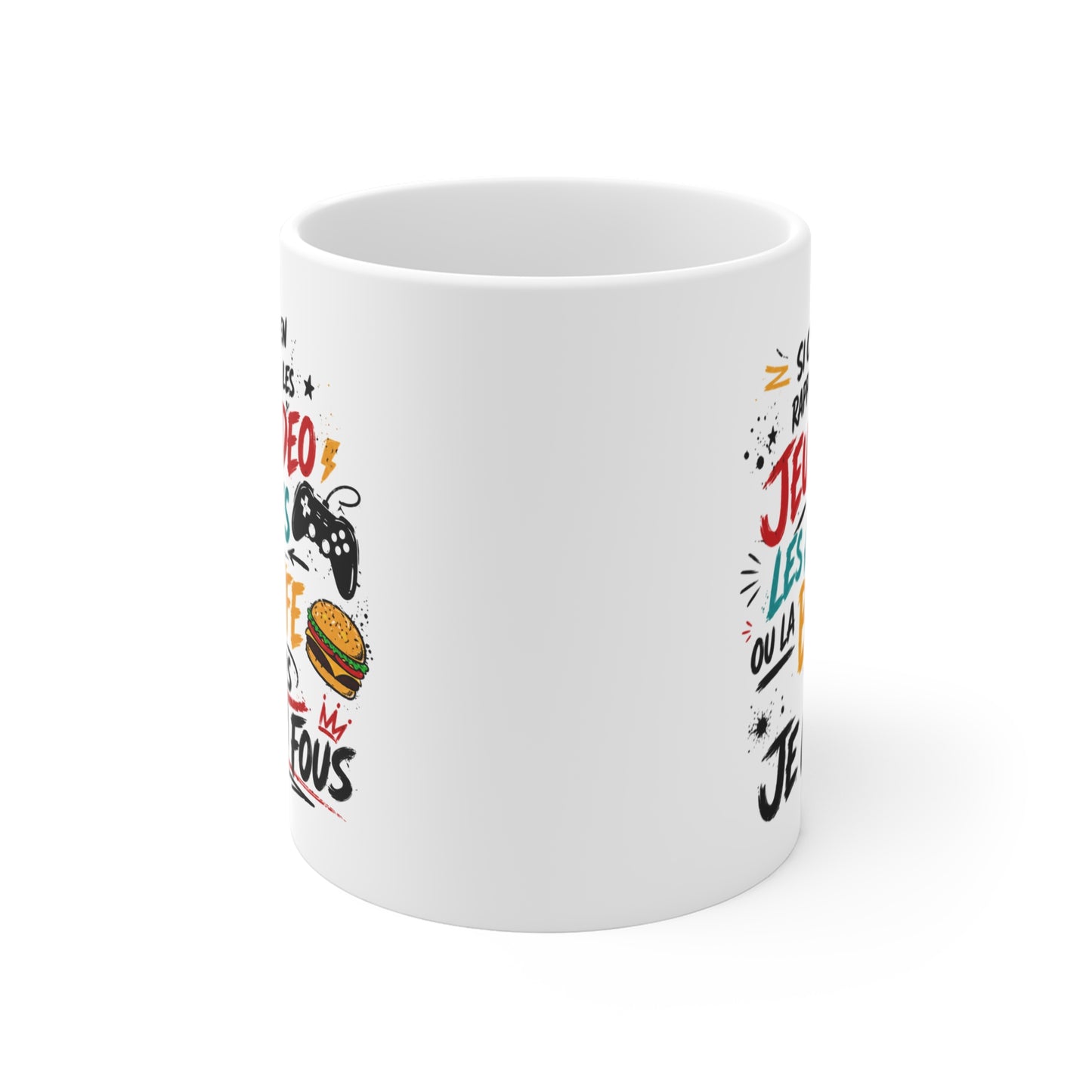 Tasse Jeux Vidéo Animés Bouffe – Mug Humour Gamer Geek – Cadeau Jeux Vidéo Homme Femme Ado 325ml