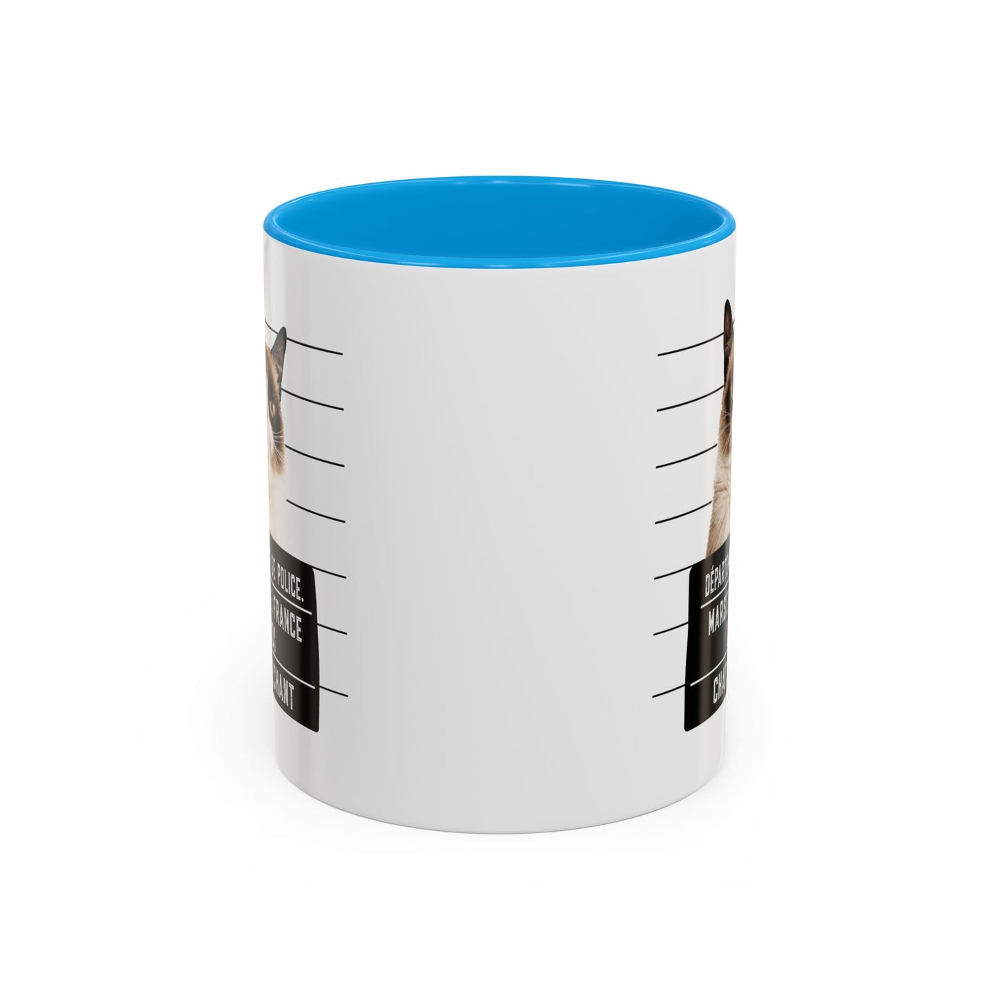 Tasse Chat Méchant Homme et Femme – Mug Chat Drôle Style Mugshot Police – Cadeau Original pour Amoureux des Chats – Céramique 325 ml