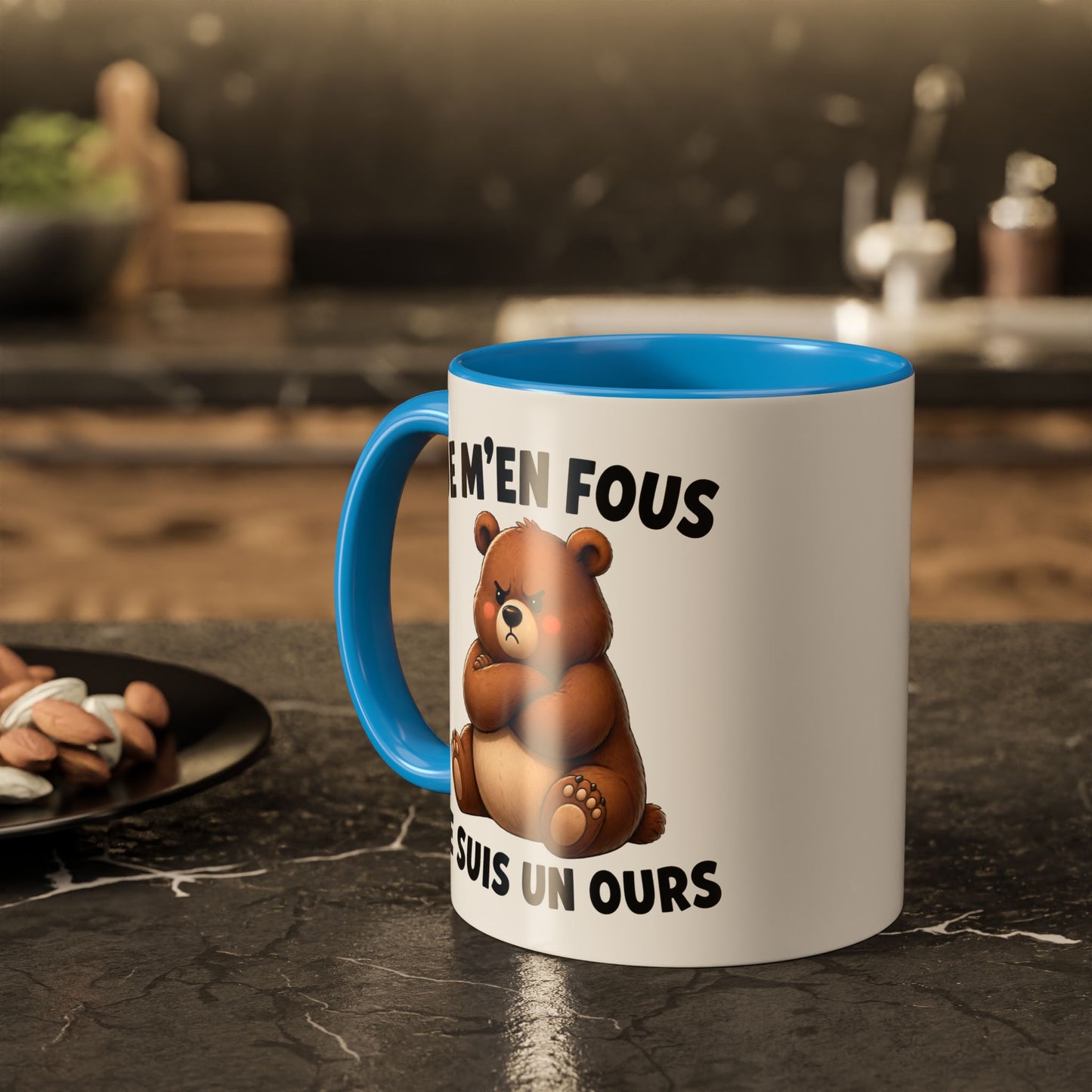 Tasse Je M’en Fous Je Suis un Ours – Mug Ours Humoristique – Cadeau Femme Homme Amoureux des Animaux 325ml