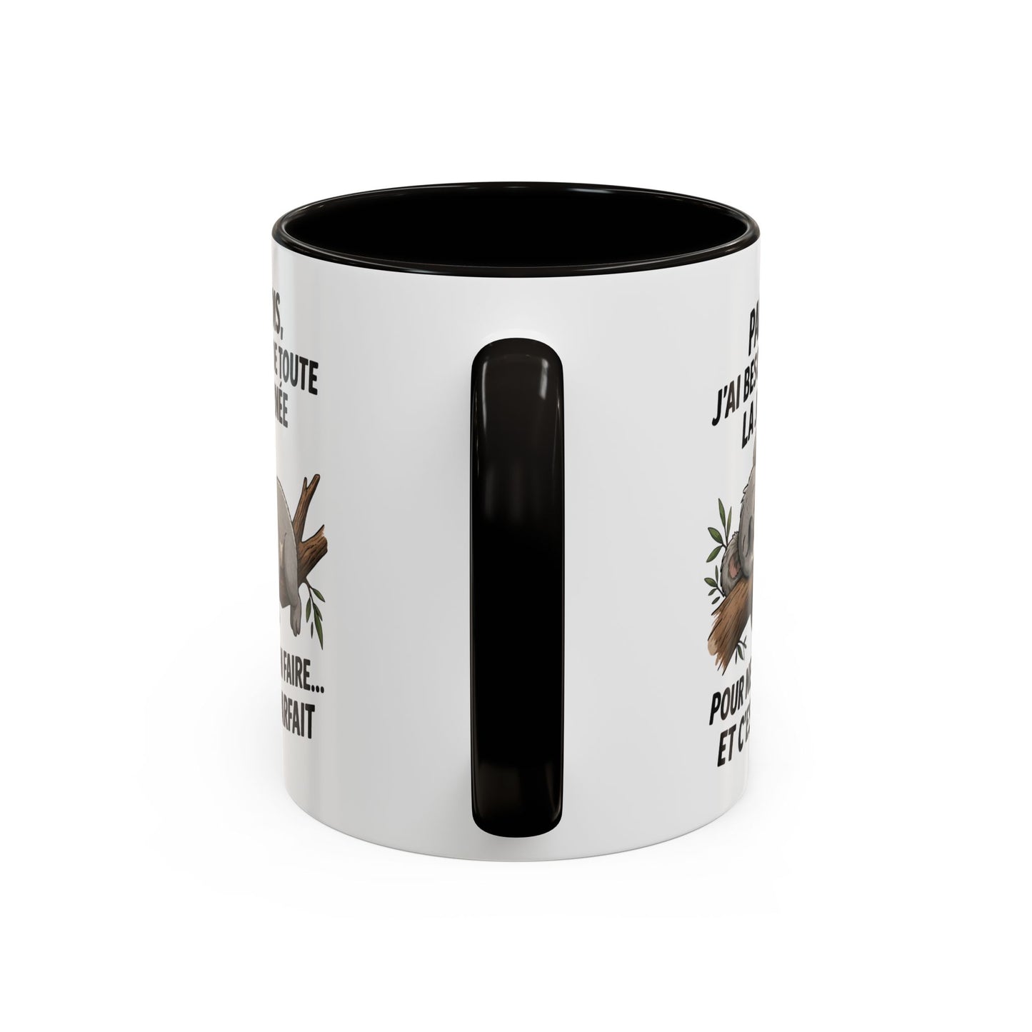 Tasse Koala Humour Paresse 325ml – Mug Céramique Animal Mignon Citation Relax Cadeau Original