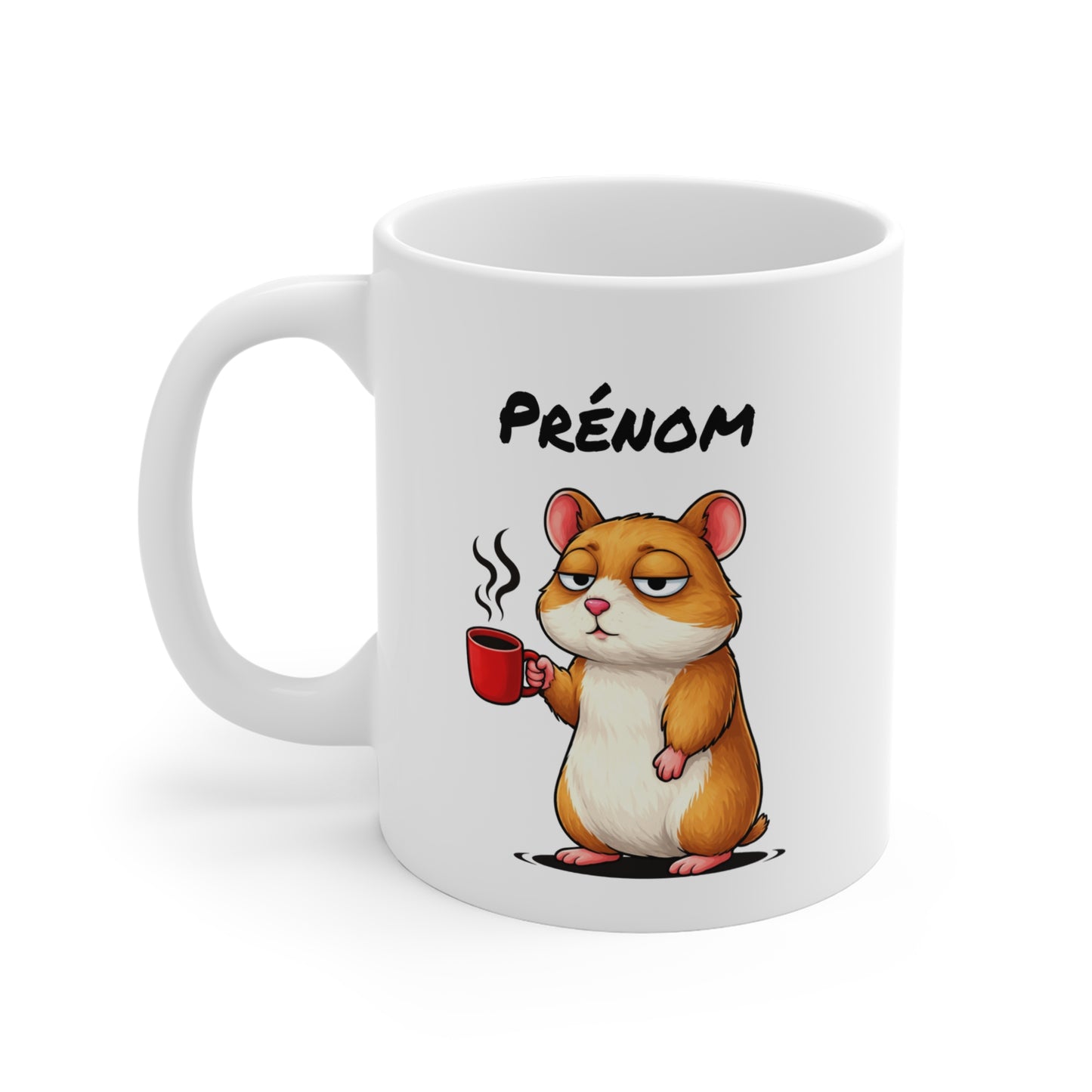 Mug Hamster Personnalisable 325ml – Tasse Café Humour Fatigue Matin Mignon Cadeau Original