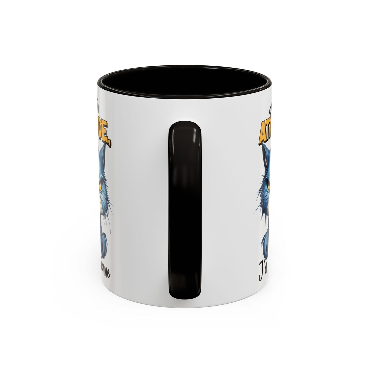 Tasse Garde Ton Attitude J’Ai La Mienne – Mug Chat Grincheux Humour Drôle 325ml