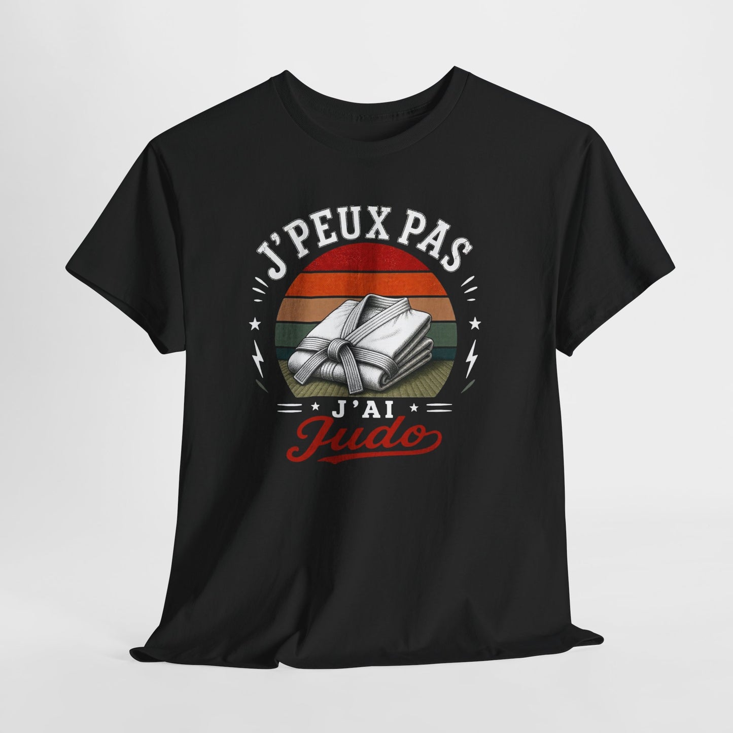 T-Shirt J’Peux Pas J’Ai Judo – Tee Shirt Judoka Vintage – Cadeau Arts Martiaux Dojo Ceinture Blanche Homme Femme