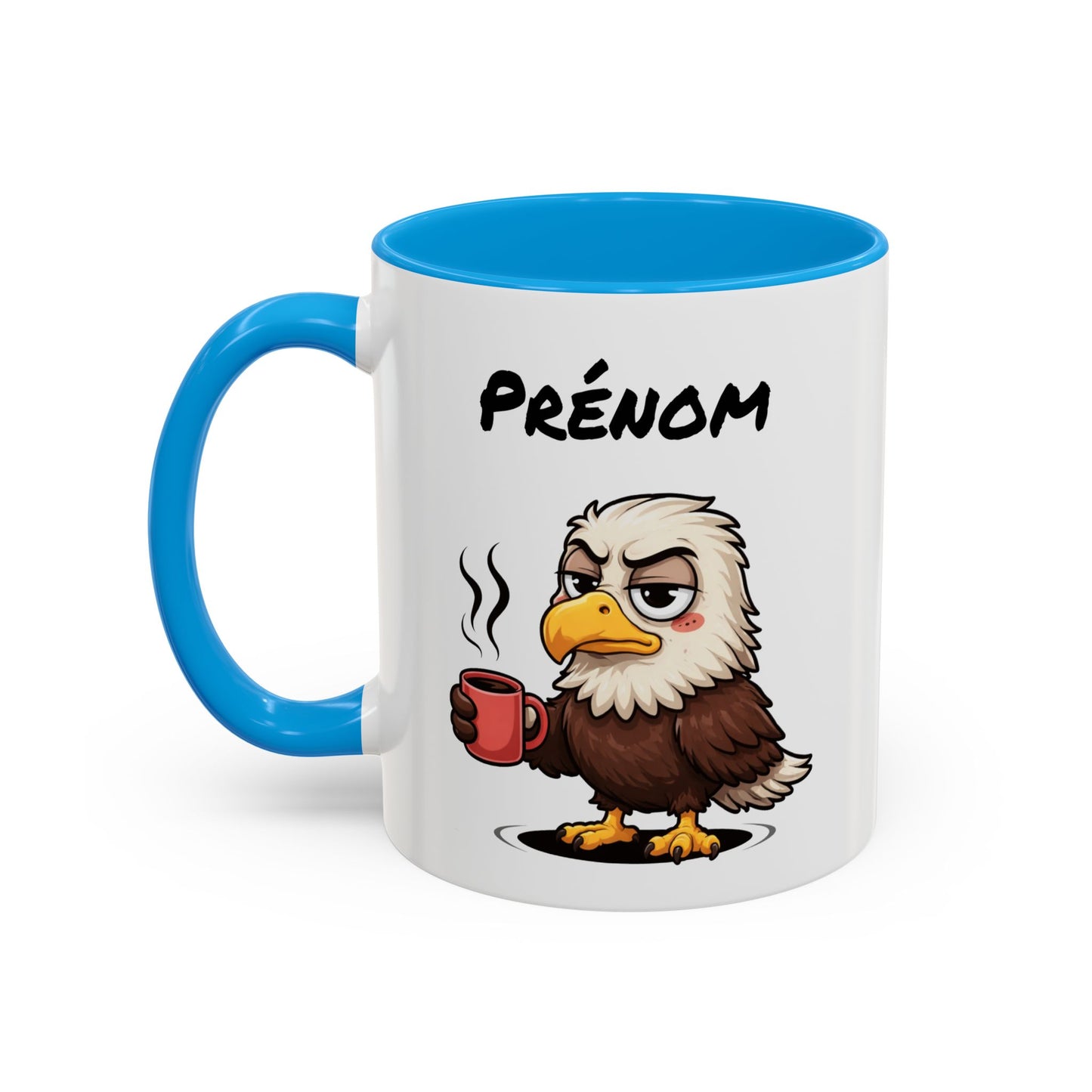 Tasse Aigle Café Personnalisable 325ml – Mug Céramique Humour Réveil Matin Prénom Cadeau Original