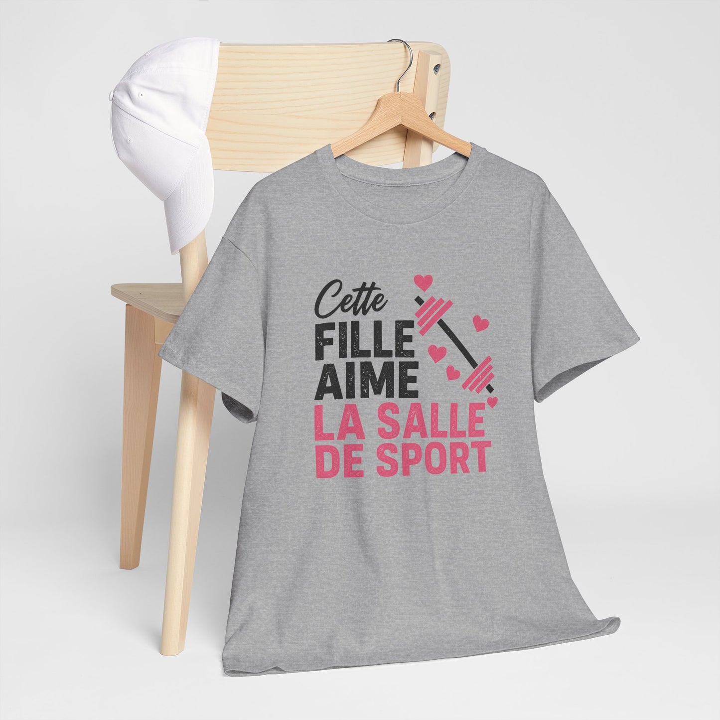 T-Shirt Fitness Femme – Musculation Haltères Sport Training – Cadeau Sportive Passionnée de Salle de Sport
