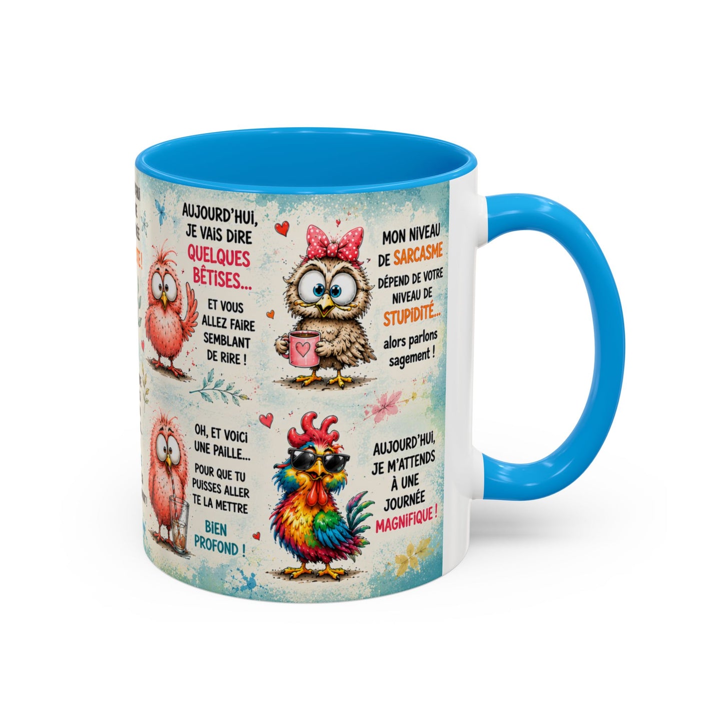 Tasse Humour Sarcasme Oiseaux Drôles – Mug Citations Humoristiques et Animaux Cartoon – Cadeau Original 325ml