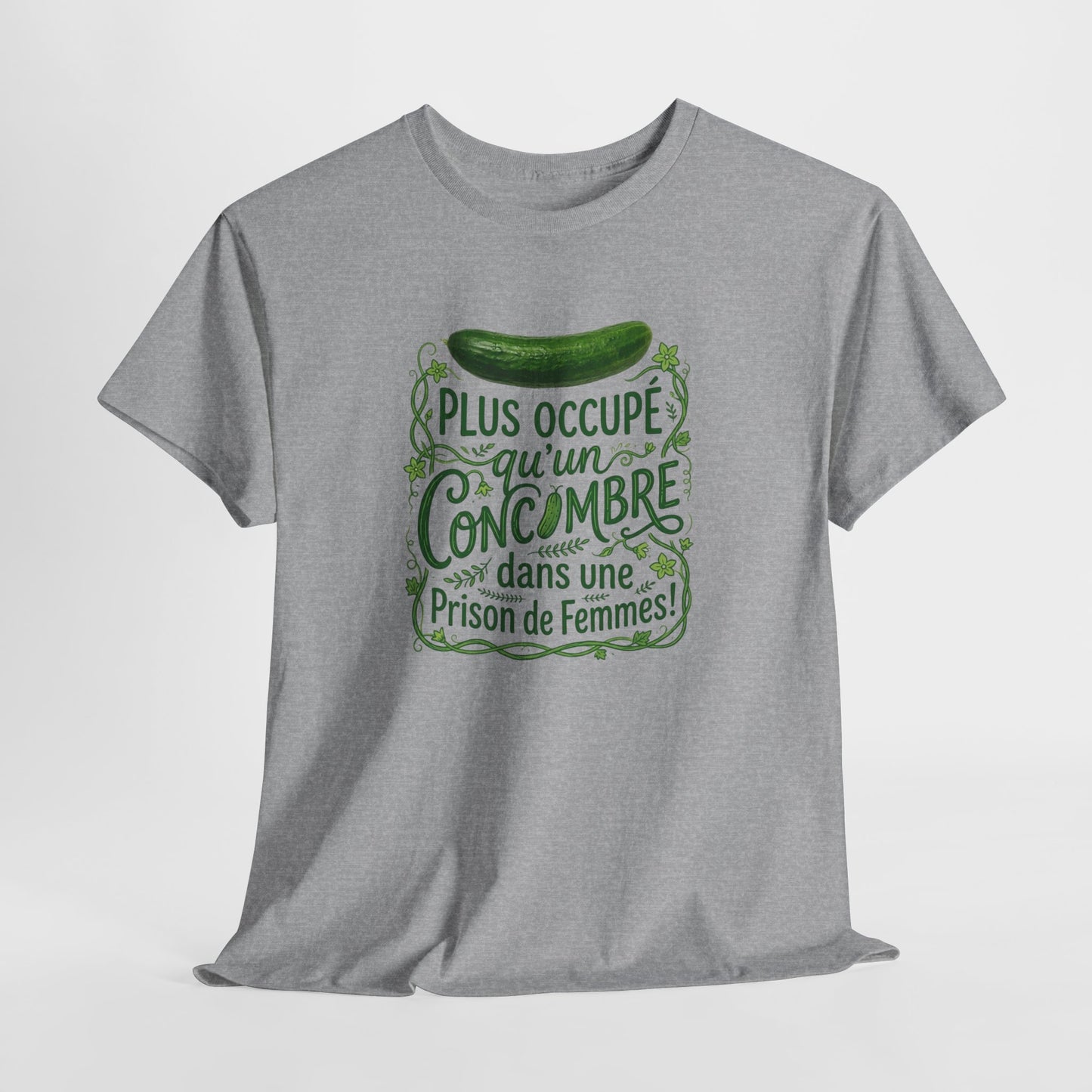 T-Shirt Humour Concombre Phrase Drôle – Tee Shirt Adulte Blague Décalée – Cadeau Humoristique Homme Femme