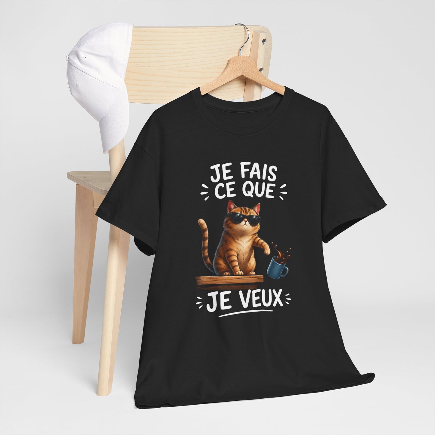 Tee-Shirt Je Fais Ce Que Je Veux – Chat Drôle Avec Lunettes – Cadeau Humour Homme Femme Adulte