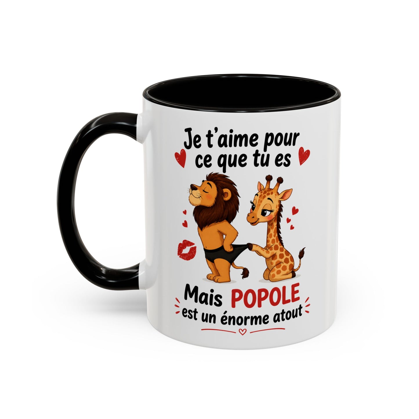 Tasse Lion Girafe Couple Humour – Mug Animaux Amoureux Drôle – Cadeau Couple Original 325ml