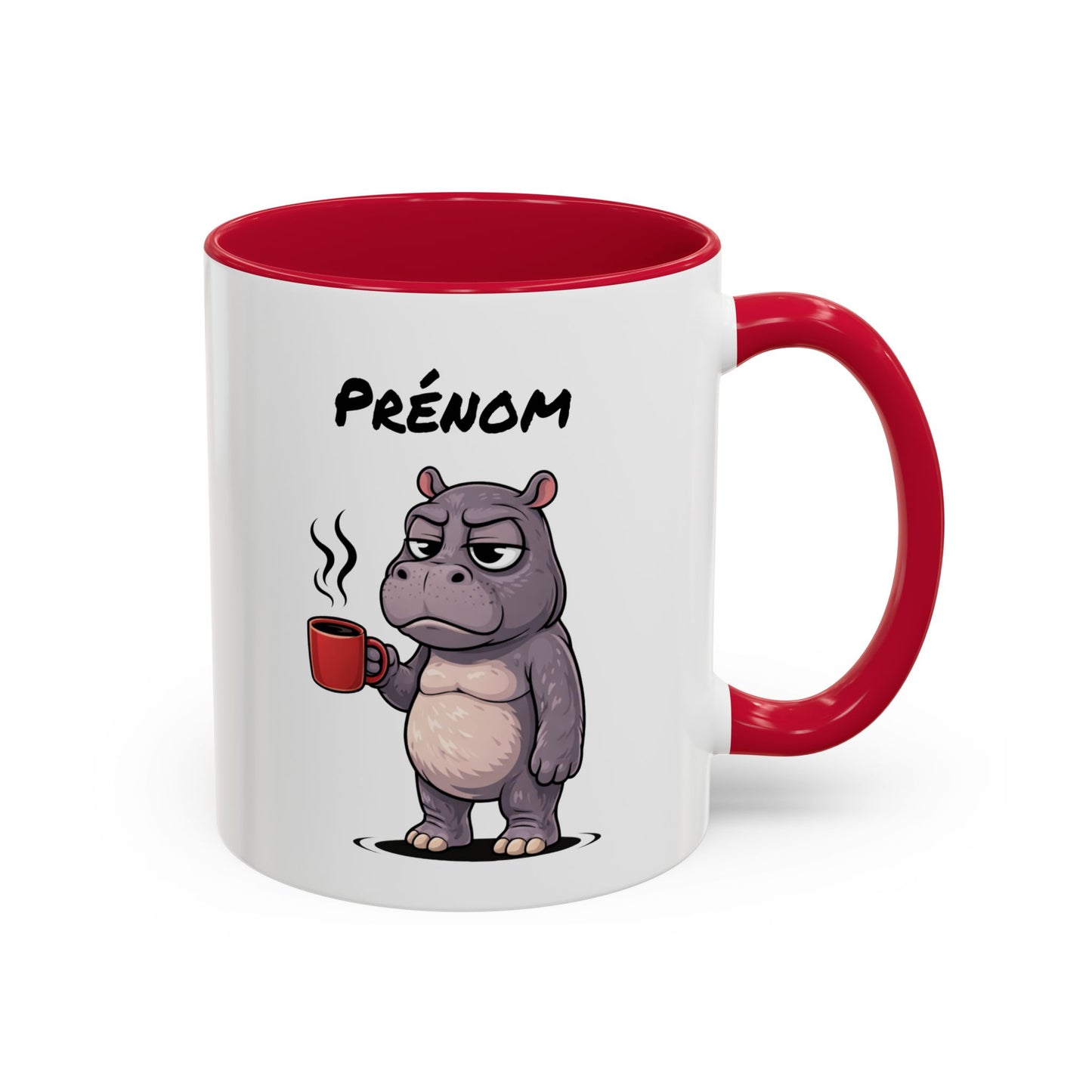 Mug Hippopotame Fatigué Personnalisable 325ml – Tasse Café Humour Animal Drôle Réveil Difficile Travail