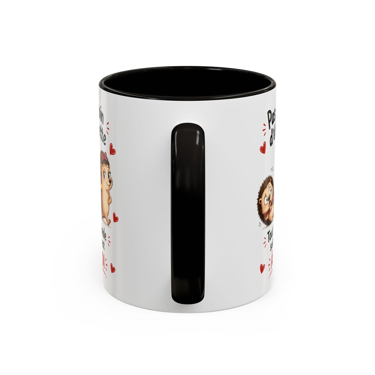 Tasse Pas Besoin D’Étiquette Tout Le Monde Sait Qu’Il Est À Moi – Mug Hérisson Couple Humour Amour 325ml