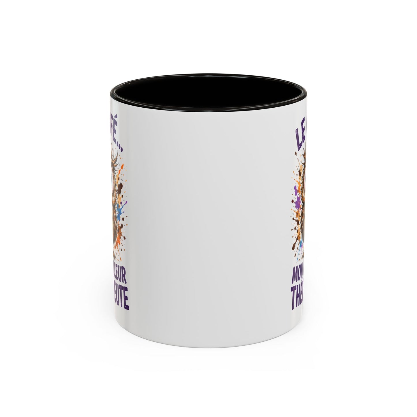 Tasse Chouette Drôle Homme Femme – Mug Le café mon meilleur thérapeute – Cadeau Humour Amateur de Café 325 ml