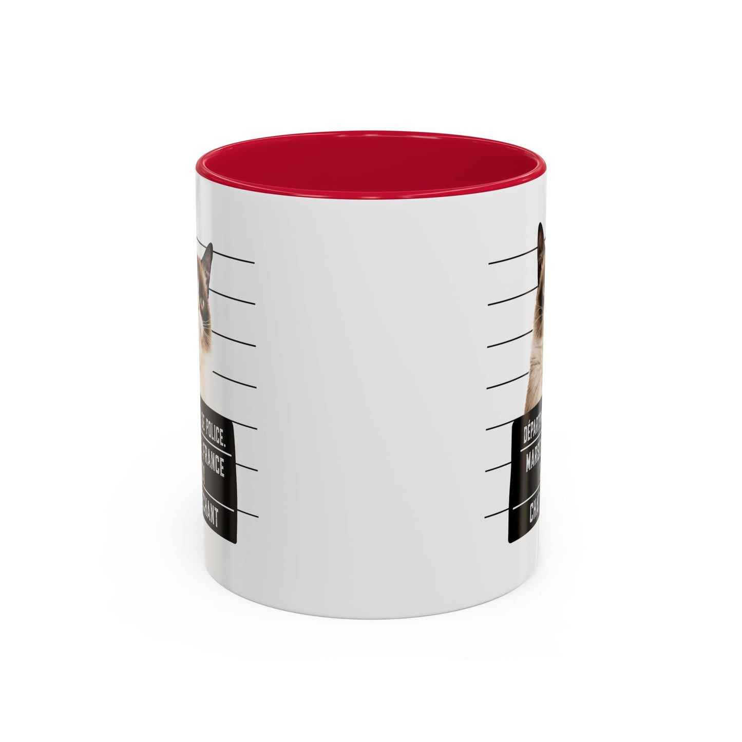 Tasse Chat Méchant Homme et Femme – Mug Chat Drôle Style Mugshot Police – Cadeau Original pour Amoureux des Chats – Céramique 325 ml