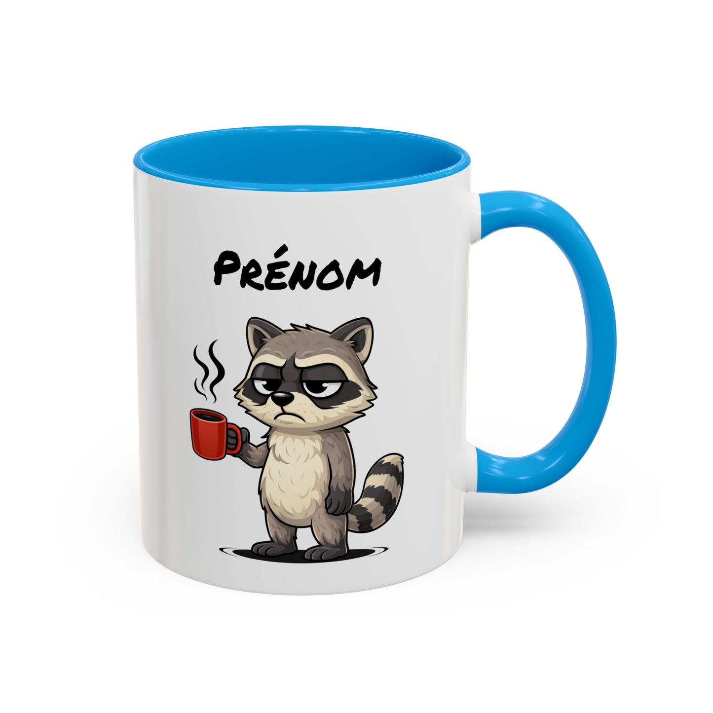Mug Raton Laveur Fatigué Personnalisable 325ml – Tasse Café Humour Animal Mignon Drôle Réveil Difficile