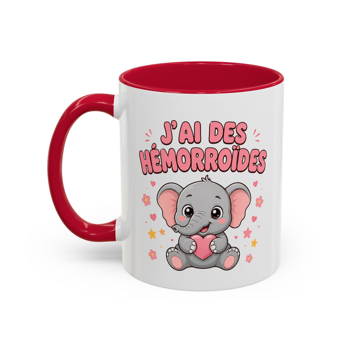 Mug J’ai des Hémorroïdes – Tasse Humour avec Éléphant – Cadeau Drôle et Décalé Homme et Femme