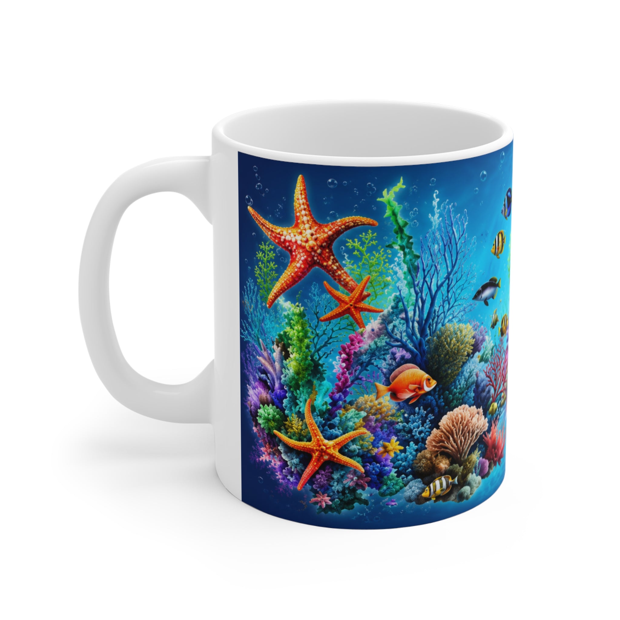 Tasse Tortue Marine Tropicale – Mug Océan Coloré et Coraux – Cadeau Femme Homme Enfant 325ml