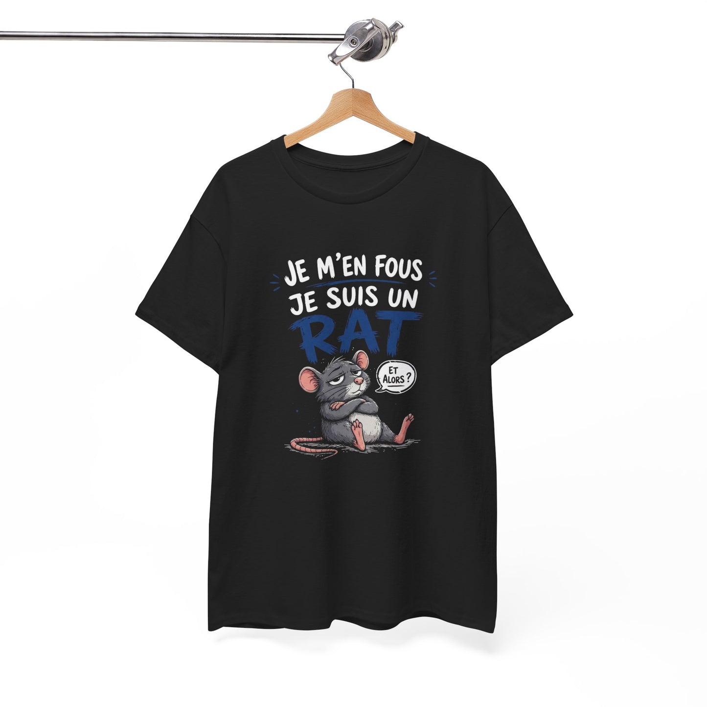 T-Shirt Humour Je M’en Fous Je Suis Un Rat – Tee Shirt Drôle Insolent Animal Cool – Cadeau Original Homme Femme
