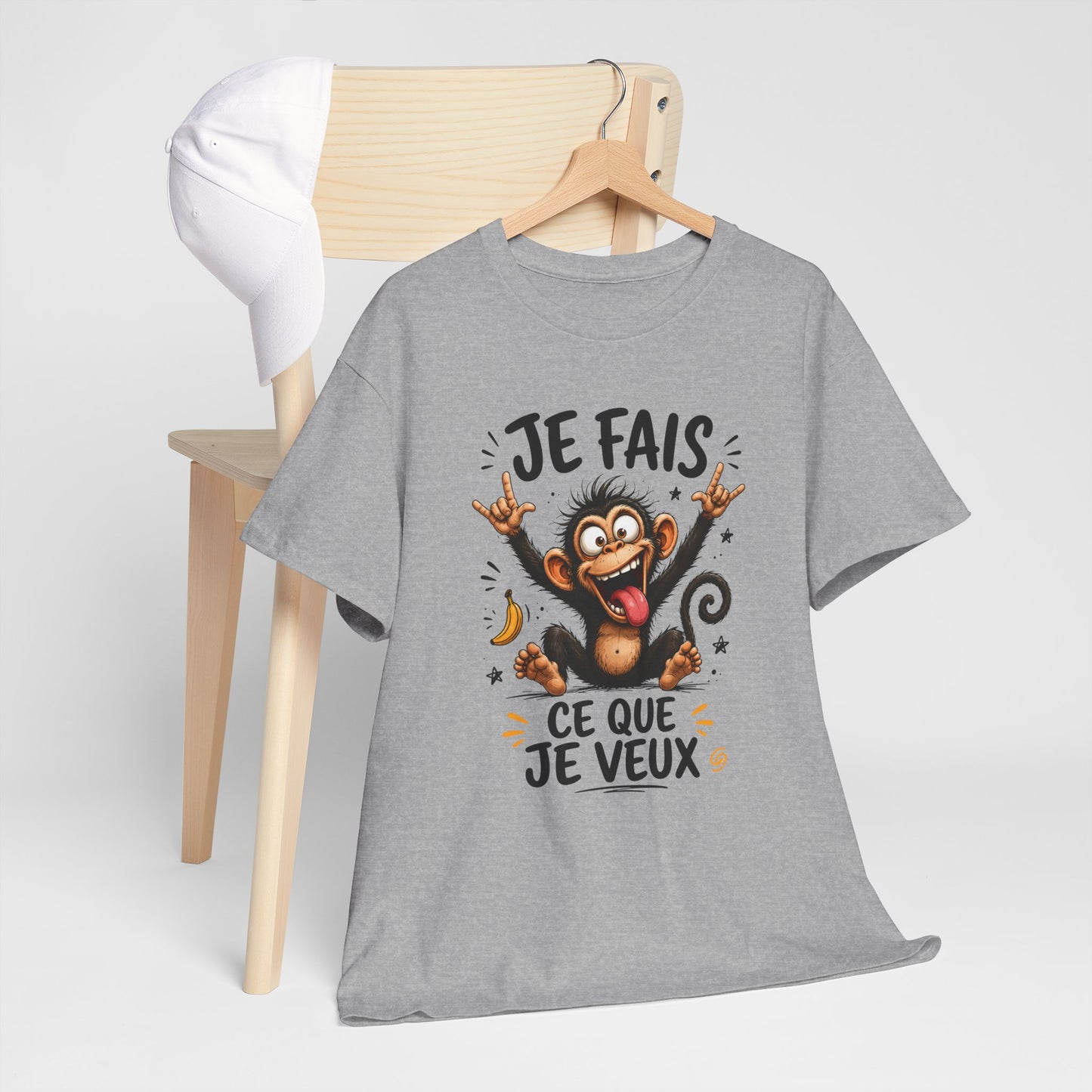 Tee-Shirt Je Fais Ce Que Je Veux – Singe Drôle Humoristique – Cadeau Homme Femme Humour Déjanté Animal Cartoon