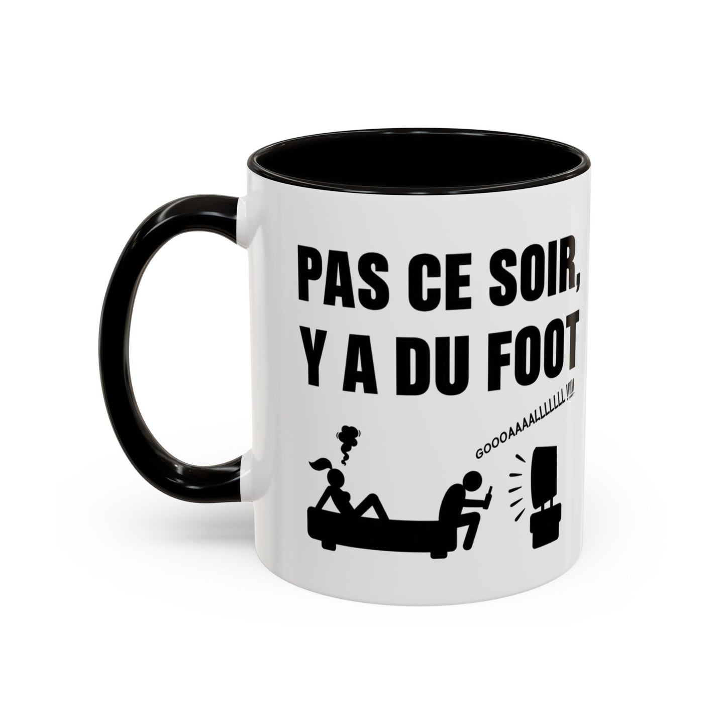 Mug Humour Football – Pas Ce Soir Y A Du Foot – Tasse Drôle Cadeau Original Fan De Foot Céramique 325ml
