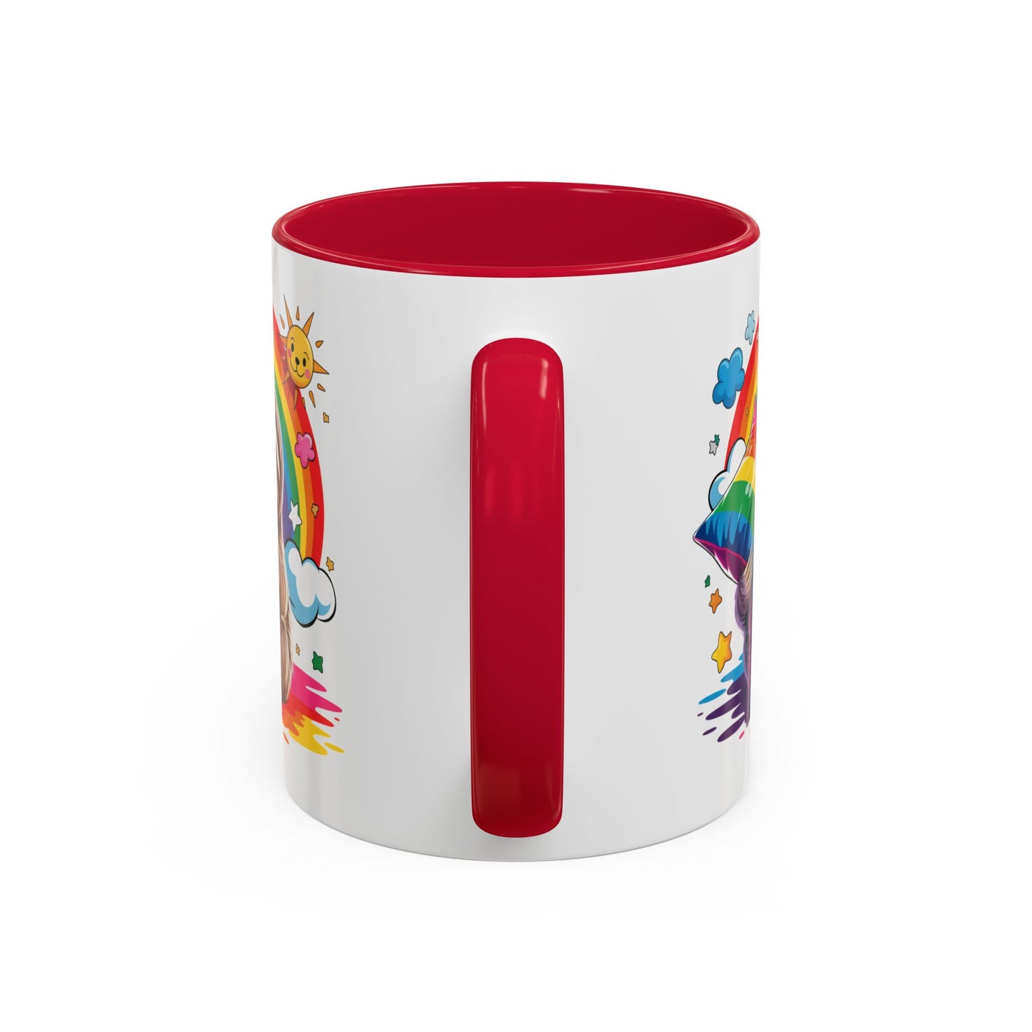 Mug Paresseux Mignon – Tasse Design Arc-en-ciel avec Coussin et Soleil – Cadeau Original 325ml