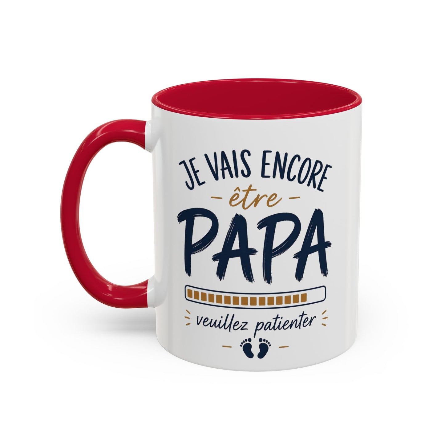 Mug Je Vais Encore Être Papa – Tasse Annonce Grossesse Humoristique – Cadeau Futur Papa Bébé Famille – Céramique 325ml Noir Bleu Rouge