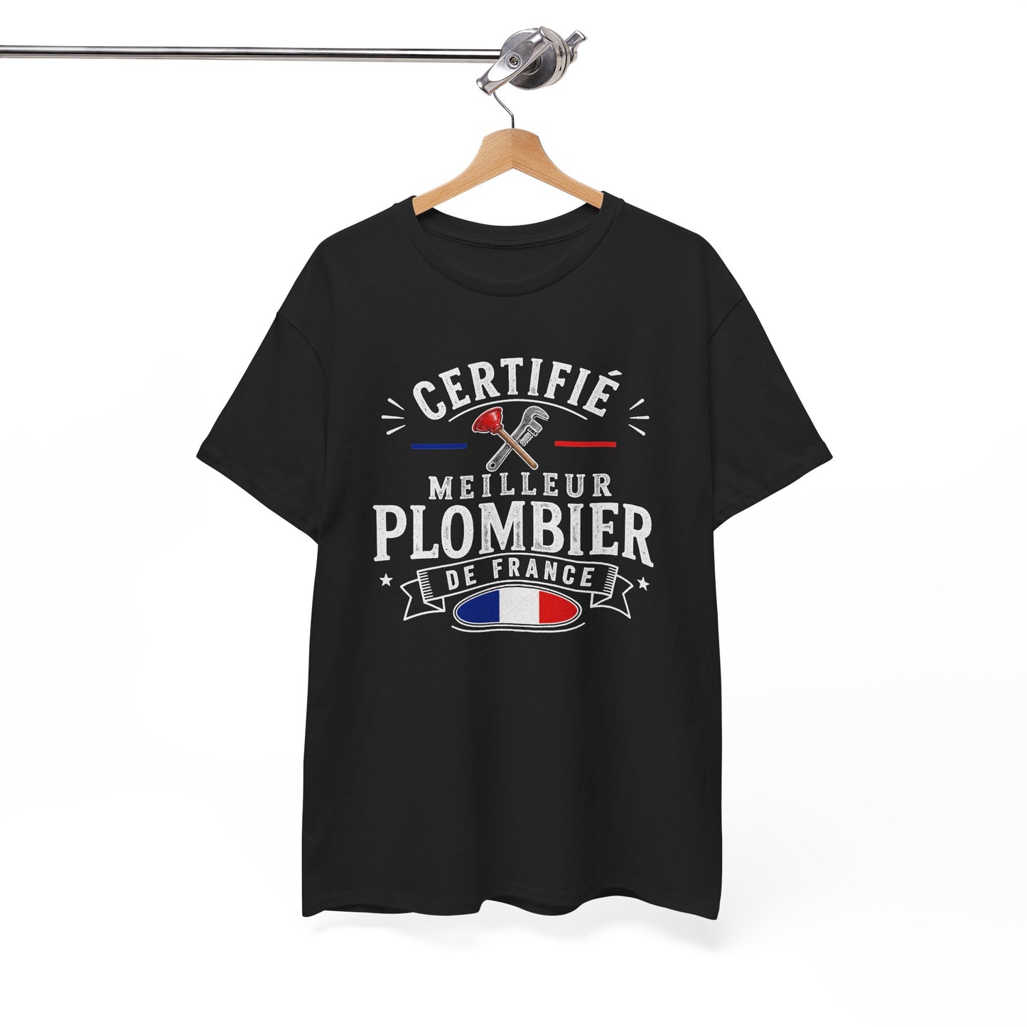 Tee Shirt Plombier Homme et Femme – Certifié Meilleur Plombier de France – T-Shirt Métier Cadeau Original