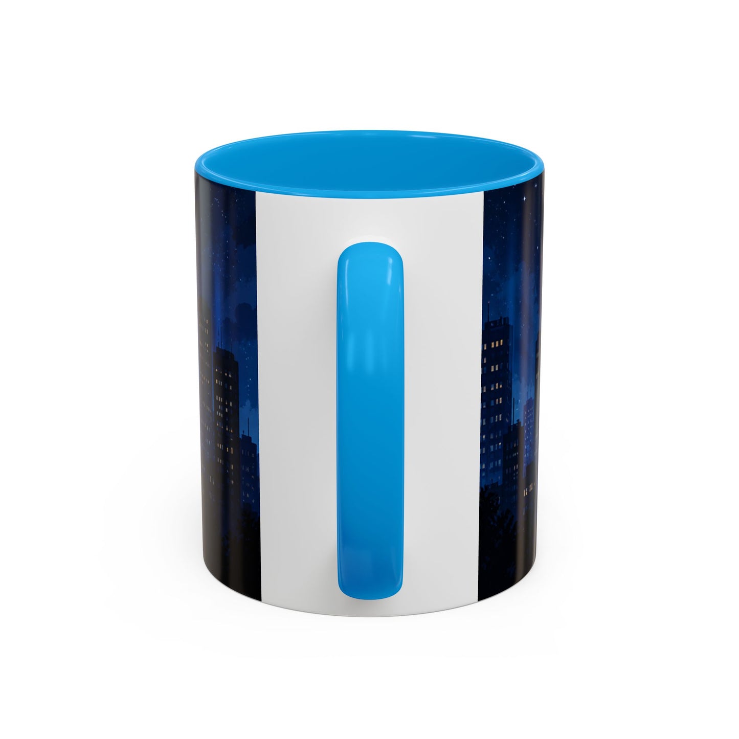 Tasse Ville de Nuit et Étoiles – Mug Skyline Urbain et Ciel Nocturne – Design Moderne Relaxant – Céramique 325ml