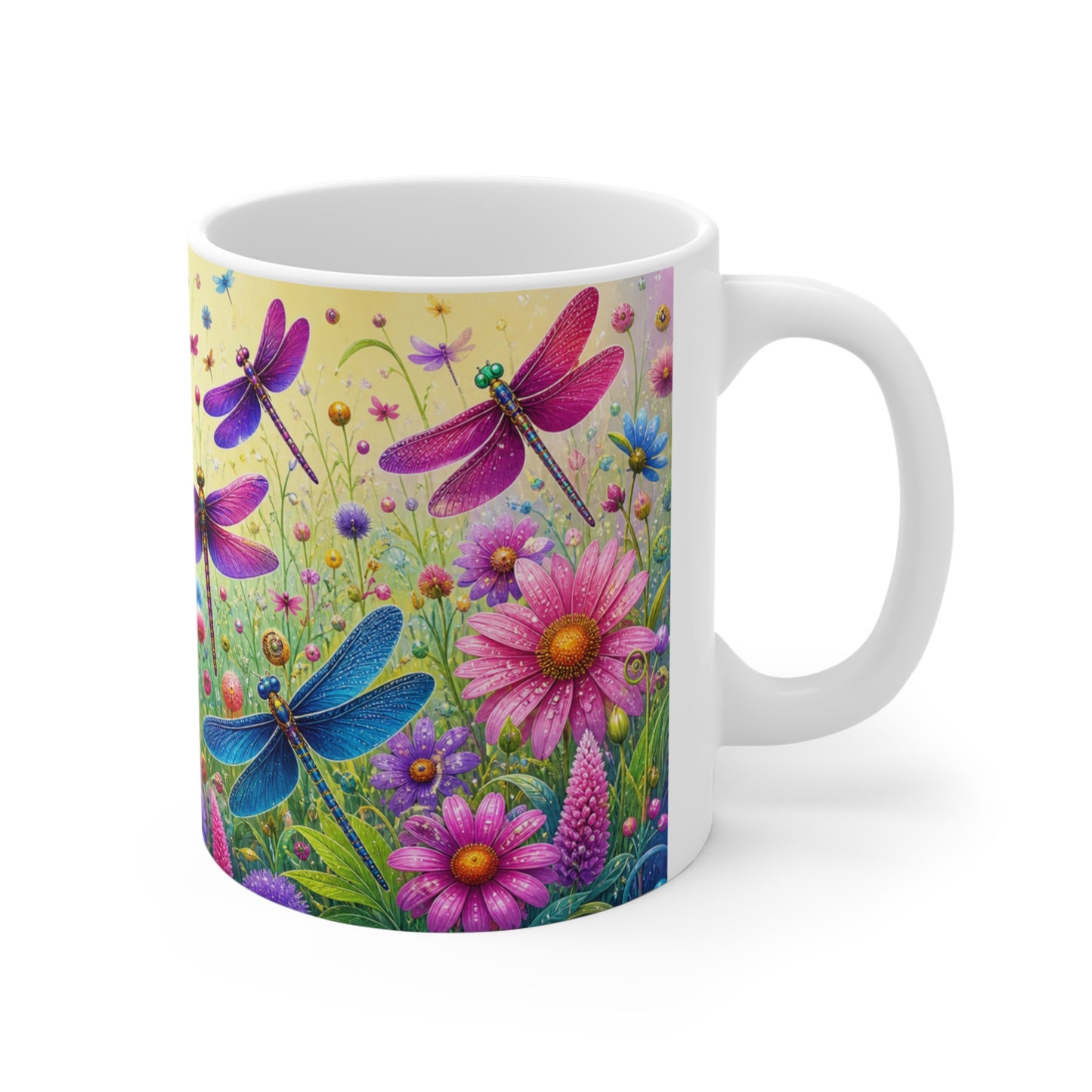 Tasse Libellules Colorées – Mug Floral Nature – Cadeau Femme Homme Enfant 325ml