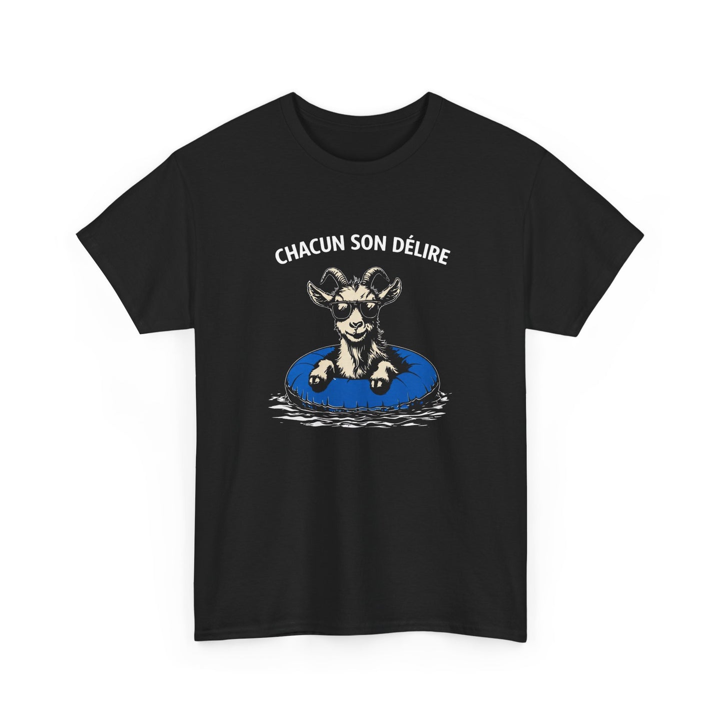 T-Shirt Humour Chèvre Bouée – Tee Shirt Chacun Son Délire – Cadeau Drôle Été Vacances