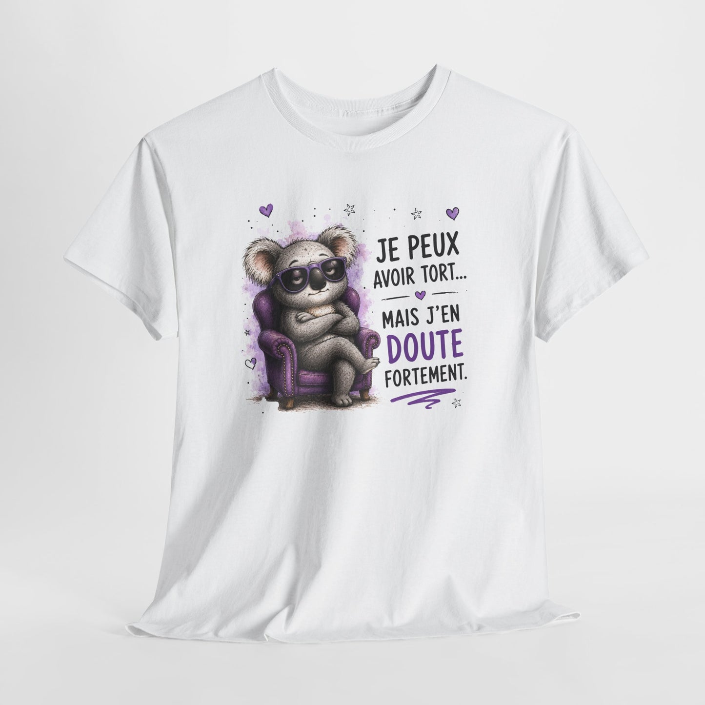 Tee-Shirt Humour Homme et Femme – Koala Drôle Caractère Têtu – Idée Cadeau Original Anniversaire
