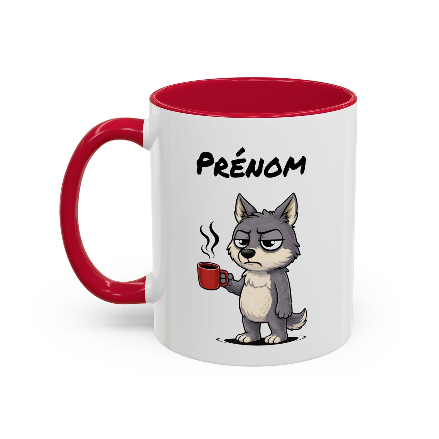 Mug Loup Fatigué Personnalisable 325ml – Tasse Café Humour Animal Sauvage Drôle Réveil Difficile Travail