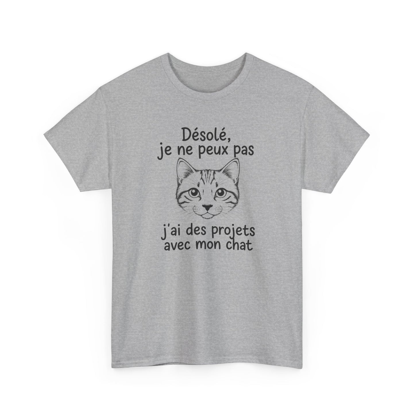 Tee Shirt Chat Homme Femme – Humour Amoureux des Chats – Idée Cadeau Drôle Propriétaire de Chat Passion Félin