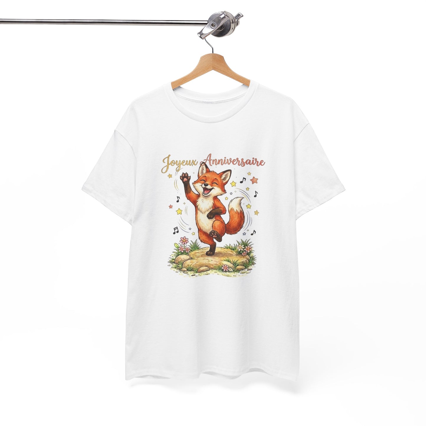 Tee Shirt Homme et Femme Anniversaire Renard Rigolo Animal Mignon Cadeau Original Humour Fête