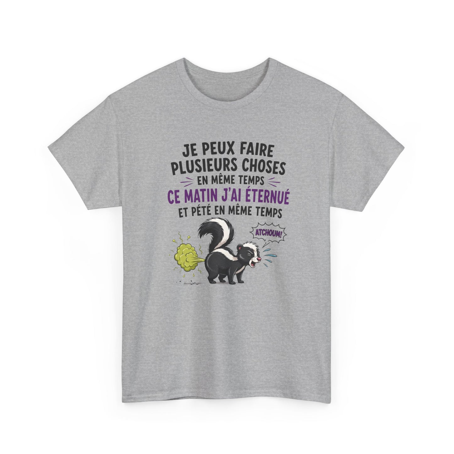 Tee-Shirt Homme et Femme Humour – Putois Drôle Multitâche – Cadeau Original Amusant pour Amoureux des Animaux