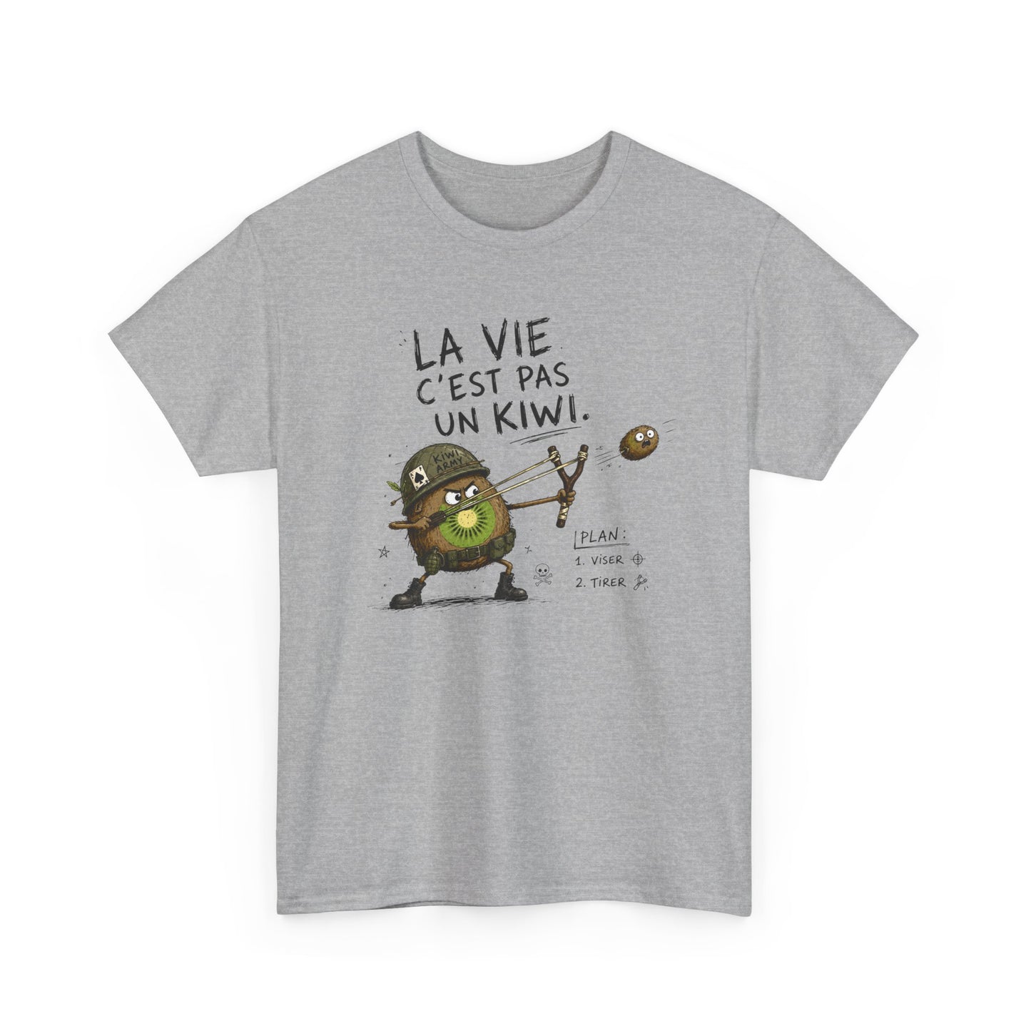 Tee-Shirt La Vie C'est Pas Un Kiwi Homme et Femme – Kiwi Soldat Humour Absurde Cadeau Drôle Original