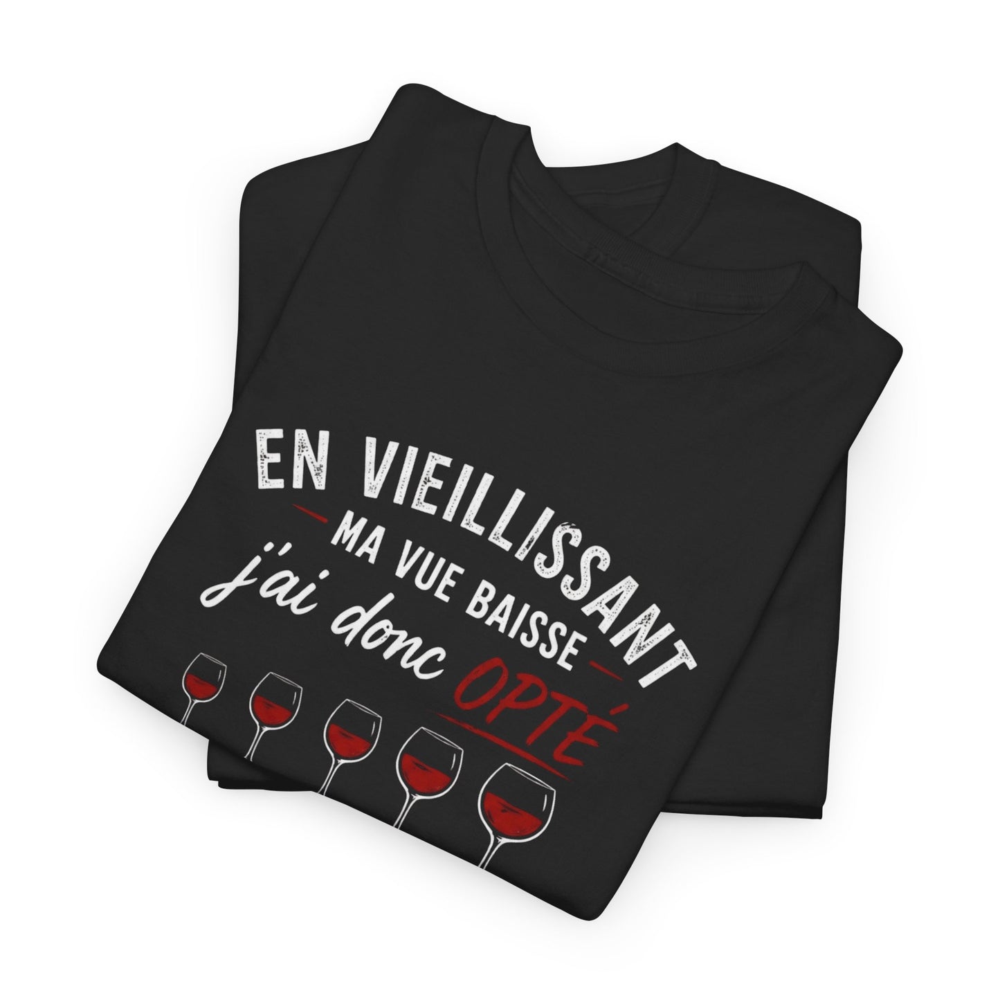 T-Shirt Humour Vin Verres Progressifs – Tee Shirt Drôle Apéro Vin Rouge Citation Amusante Adulte – Idée Cadeau Amateur Vin