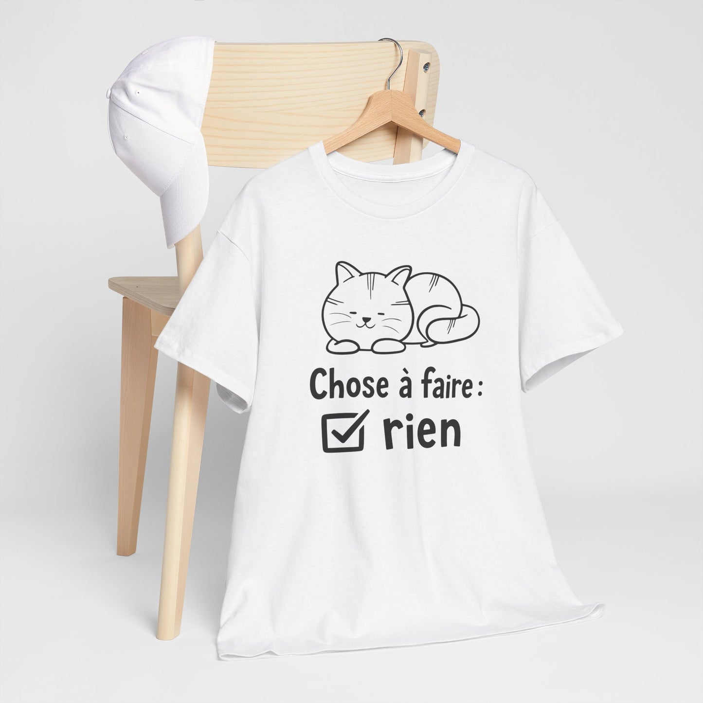 Tee Shirt Chat Homme Femme – Humour Paresse Repos et Sieste – Idée Cadeau Drôle Amoureux des Chats